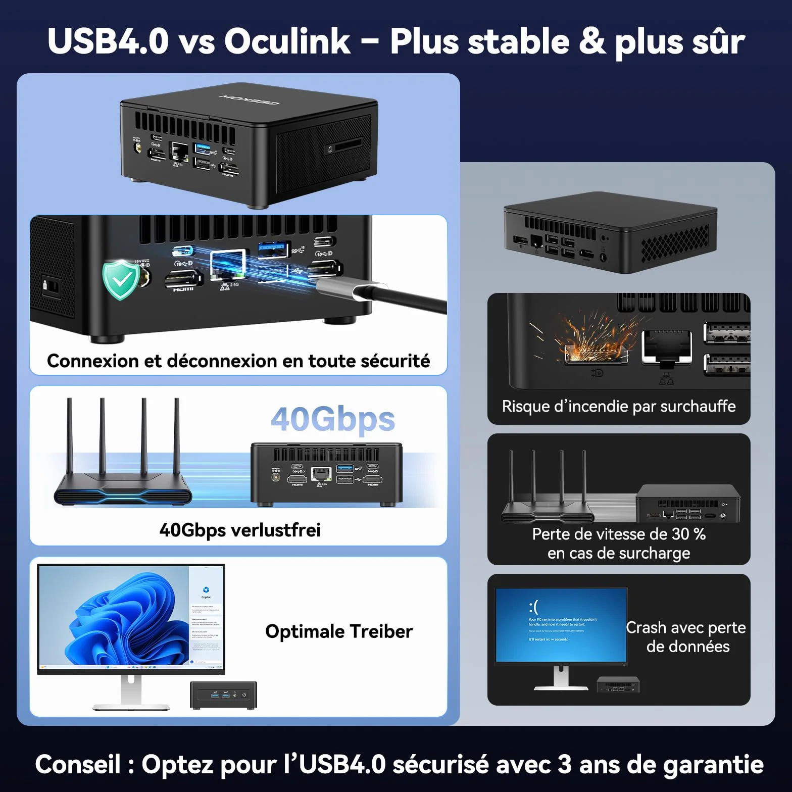 GEEKOM IT15 Mini PC Intel Core Ultra 9 285H 32Go DDR5 2To SSD GPU Intel Arc 140T WiFi 7 Win 11