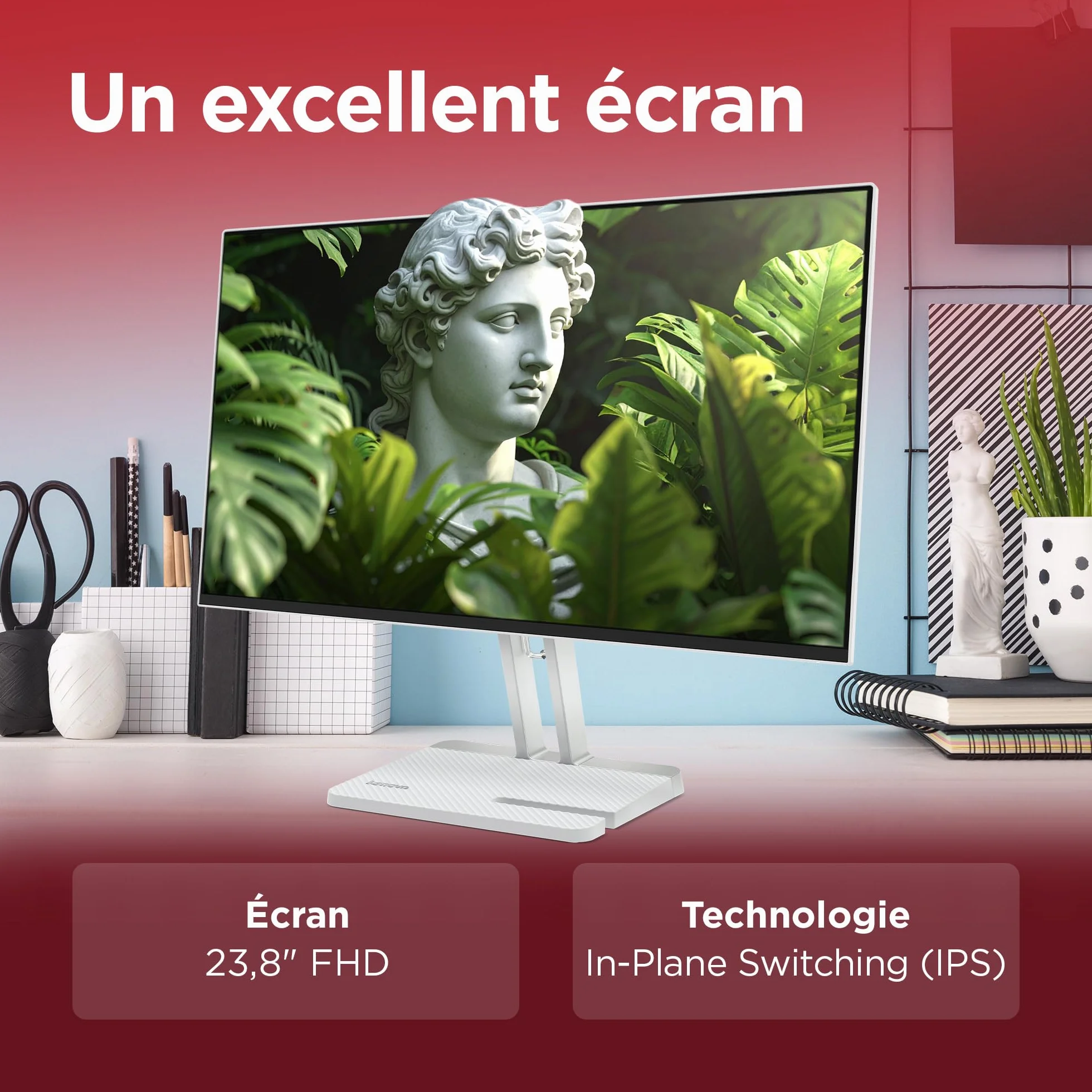 Lenovo L24-4C Écran 23.8'' FHD IPS 144 Hz 1 ms VGA HDMI Gris