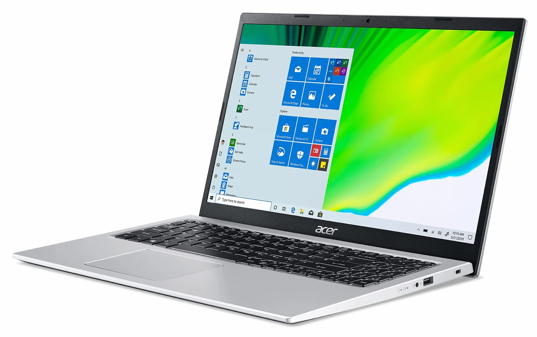 Acer Aspire 1 A115-32-C3AK Ordinateur Portable 15,6" Full HD, Intel Celeron N4500, RAM 4 Go, 128 Go eMMC, Windows 11, Clavier AZERTY, Gris