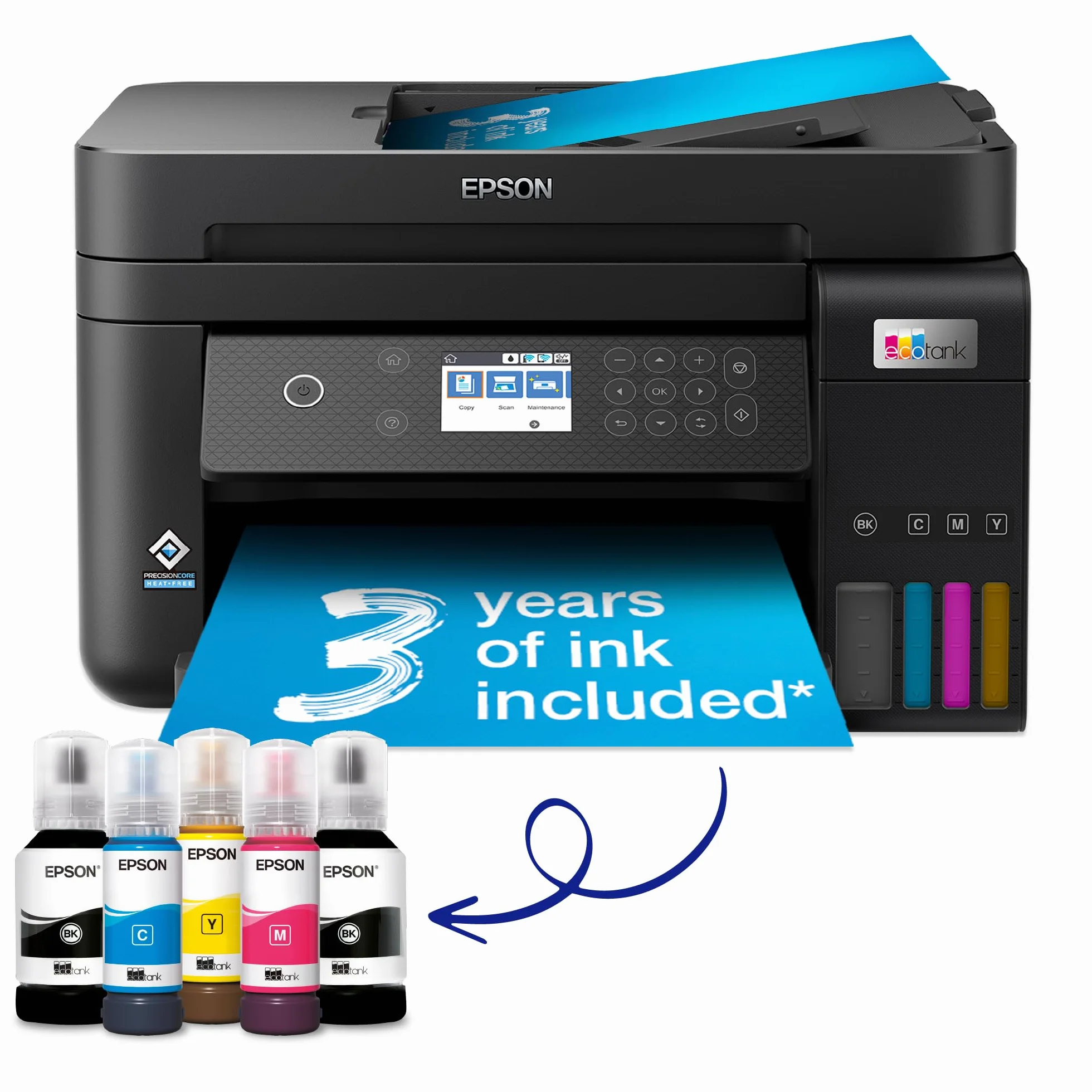 Epson EcoTank ET-3850 Imprimante Multifonction A4 Wi-Fi avec réservoir d'encre
