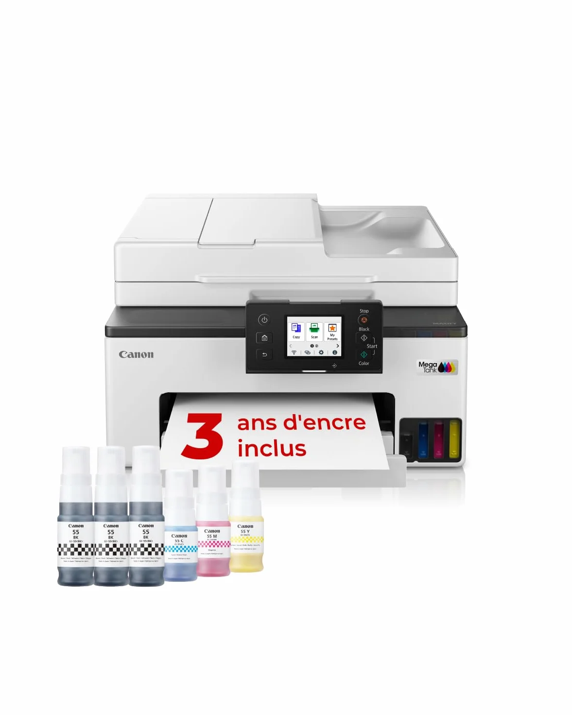 Canon MAXIFY GX2050 Imprimante A4 Couleur Jet d'encre MegaTank Tout-en-Un Wi-Fi Ethernet USB