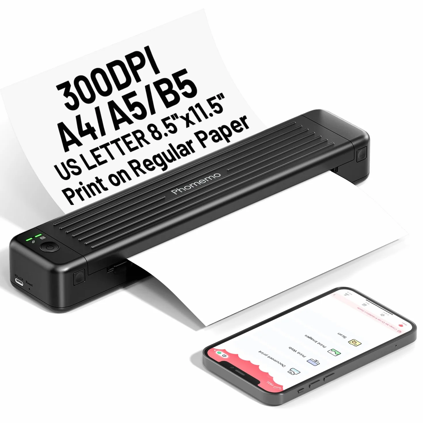 Phomemo P831 Imprimante Portable A4 300DPI Thermique Bluetooth Android iOS