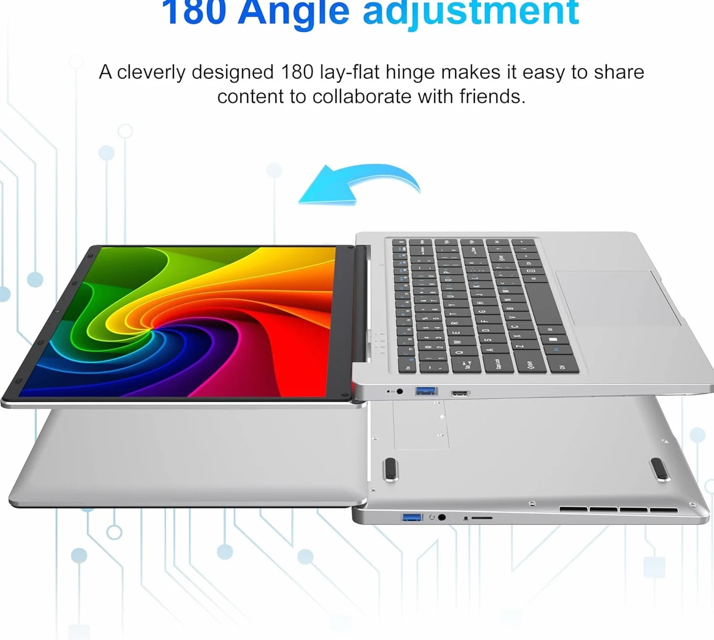 Ordinateur Portable 14,1" HD, 6 Go RAM, SSD 128 Go, Processeur Double Cœur, Wi-Fi 2,4G/5G & Bluetooth, Léger
