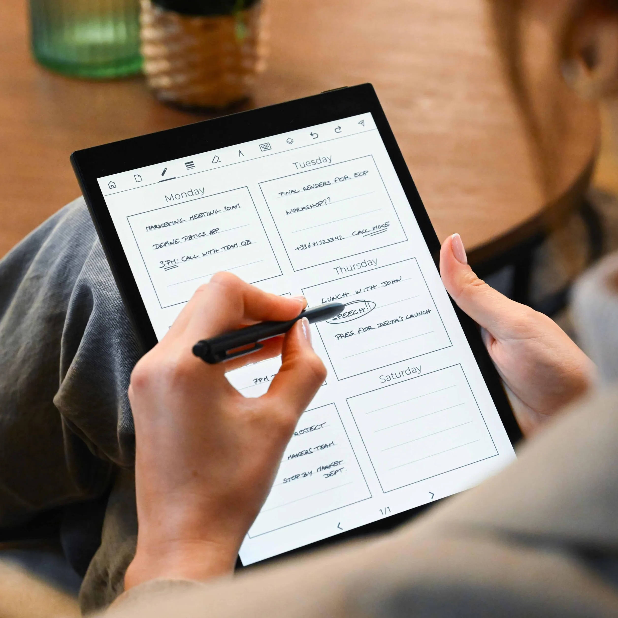 Bloc Notes Numérique Étanche Rétro-éclairage Tablette Papier Eink Digital Notebook