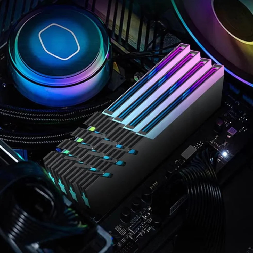 Refroidisseur de RAM DDR4 DDR5 5V Sync ARGB Noir pour PC RGB