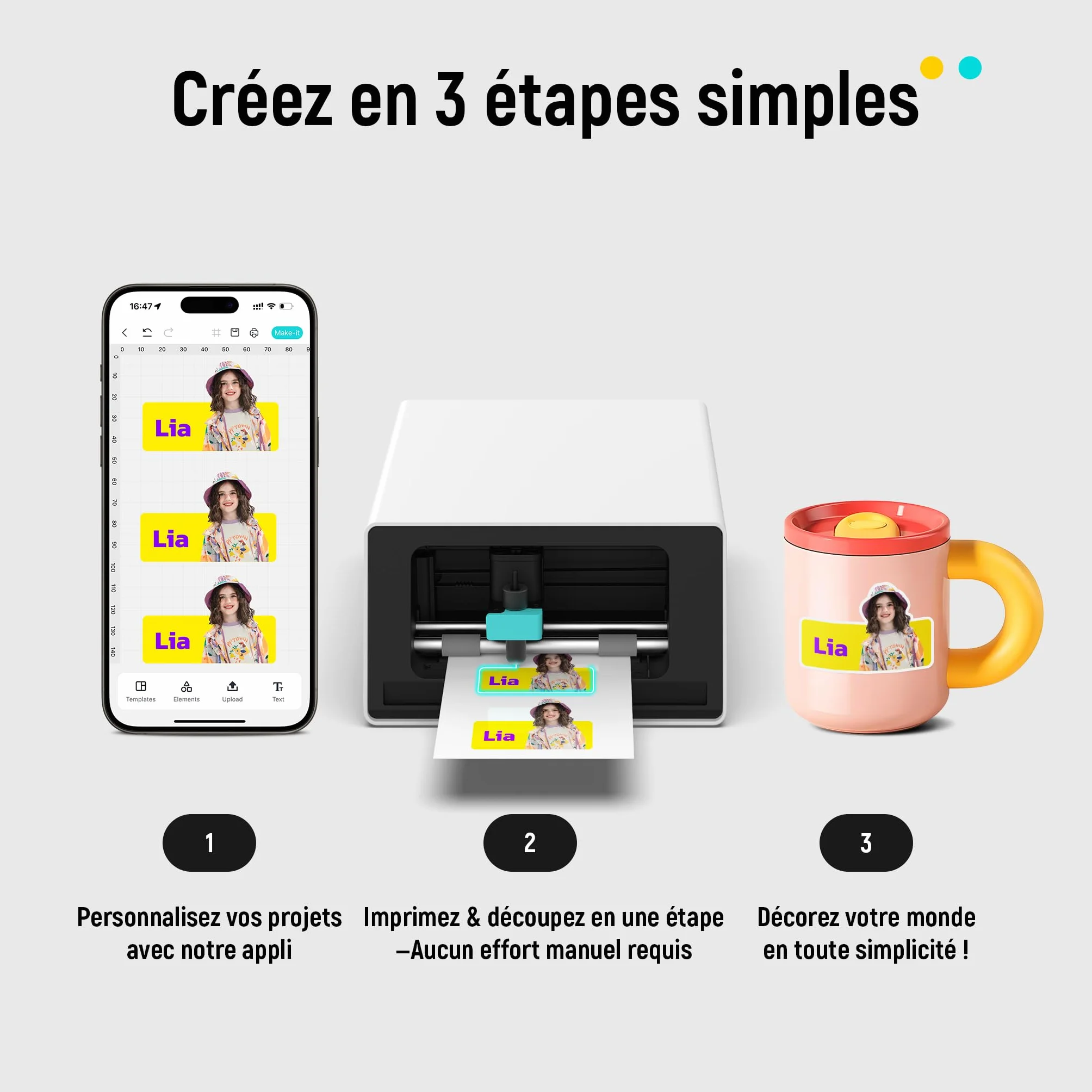 Liene PixCut S1 Imprimante Photo Découpe Tout-en-Un 300 PPP Sublimation Thermique