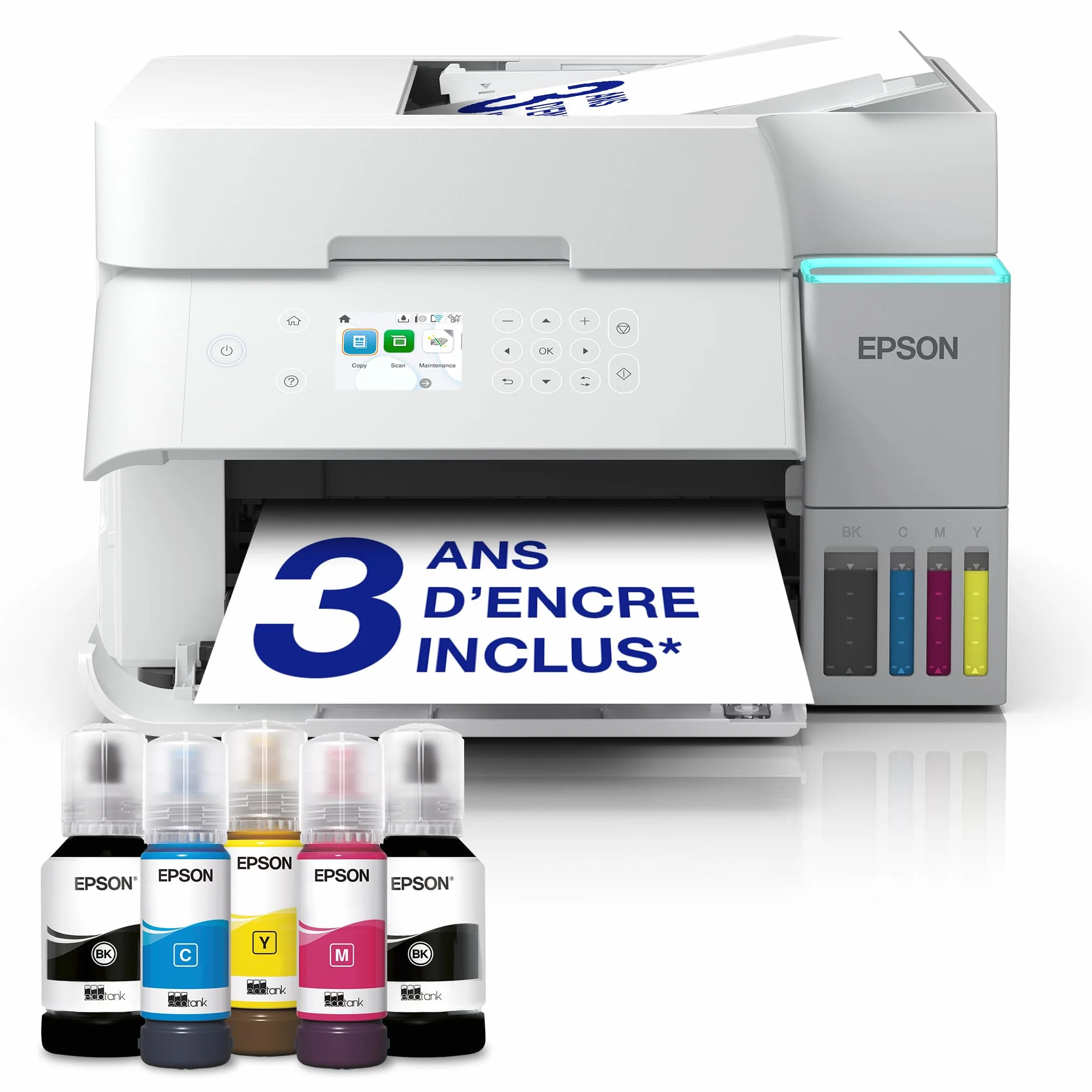 Epson EcoTank ET-3956 Imprimante Multifonction A4 Wi-Fi Recto Verso Auto Écran LCD 6,1cm ADF 35 Feuilles