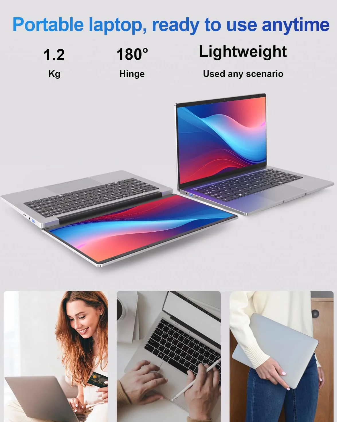 Ordinateur Portable 14 pouces 6 Go DDR4 128 Go SSD WiFi 5G Mini-HDMI Sans Ventilateur