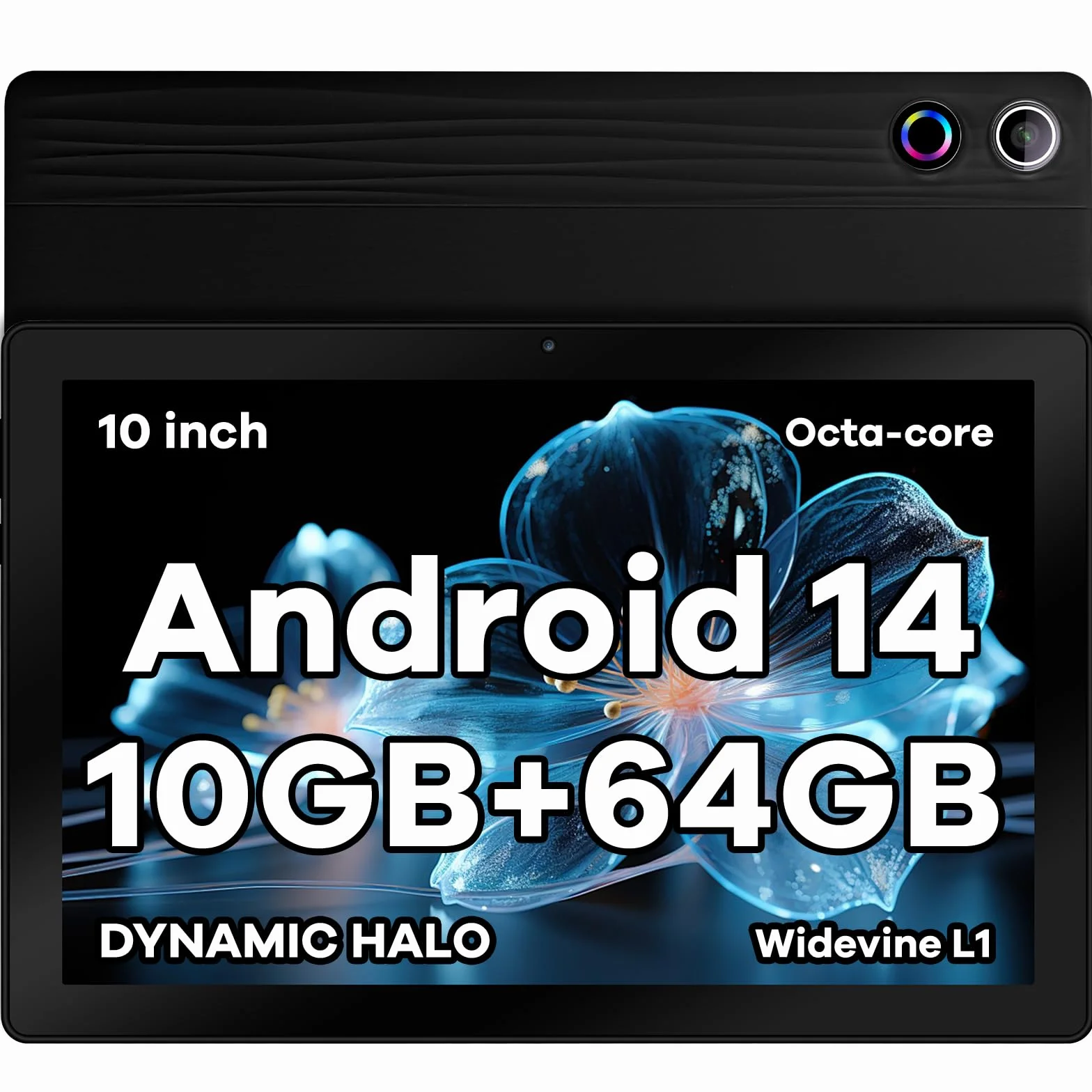 Tablette 10 Pouces Android 15 Octa-Core 24Go 64Go 1To TF WiFi 6 BT 5.3 Batterie 5000 mAh Noir