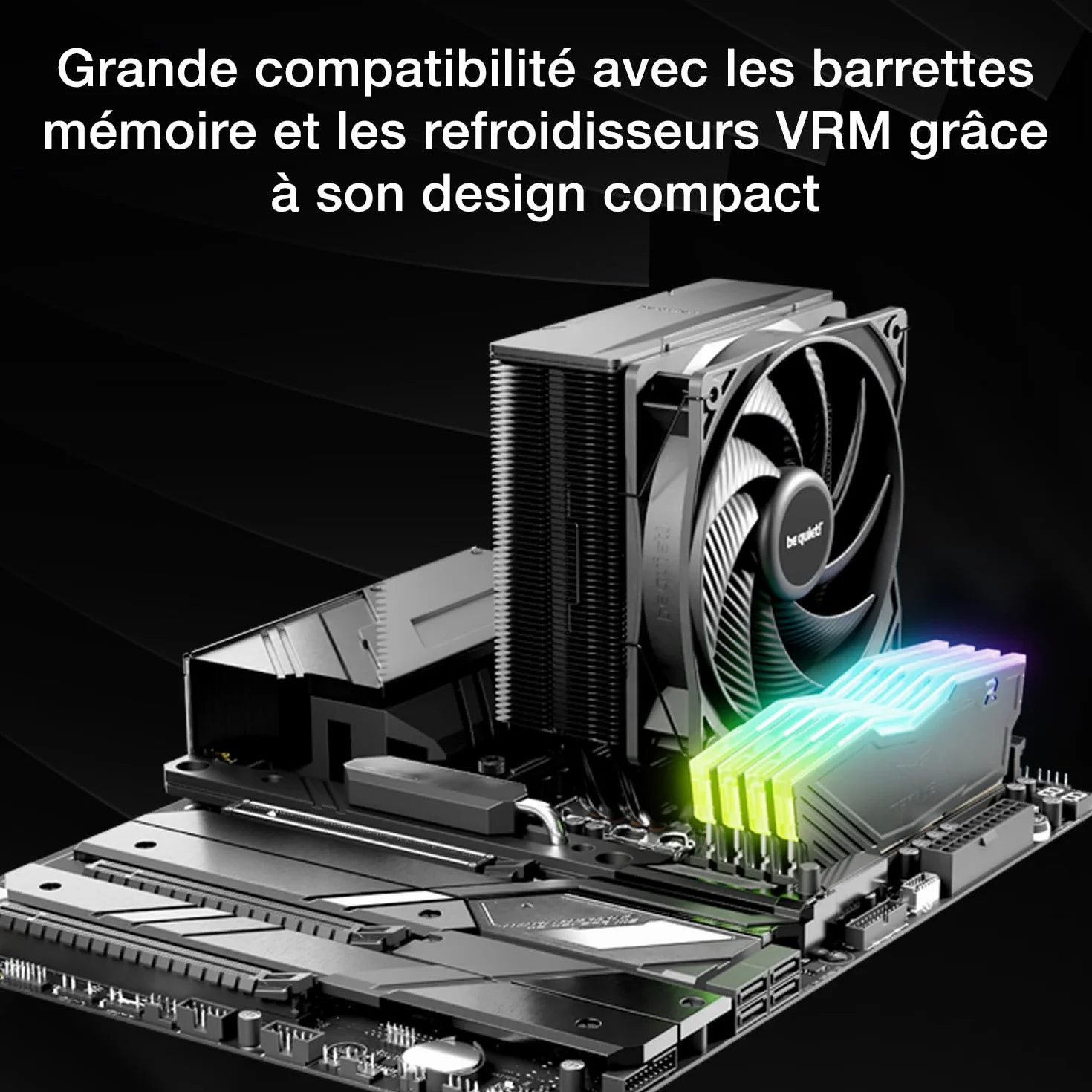 be quiet! Pure Rock 3 Black ventirad radiateur 4 caloducs HDT ventilateur Pure Wings 3 120 mm PWM