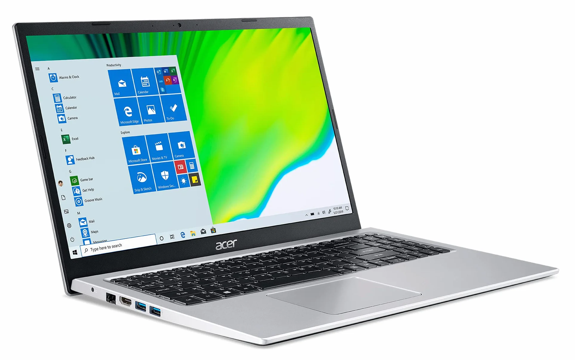 Acer Aspire 1 A115-32-C3AK Ordinateur Portable 15,6" Full HD, Intel Celeron N4500, RAM 4 Go, 128 Go eMMC, Windows 11, Clavier AZERTY, Gris
