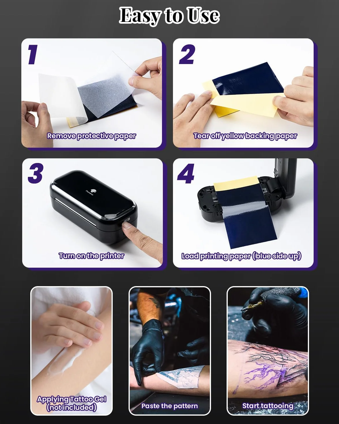 Phomemo TP31 Thermocopieur Tatouage Imprimante Stencil Portable Transfert Machine Copieur avec 30 Feuilles Papier Transfert Compatible iOS Android