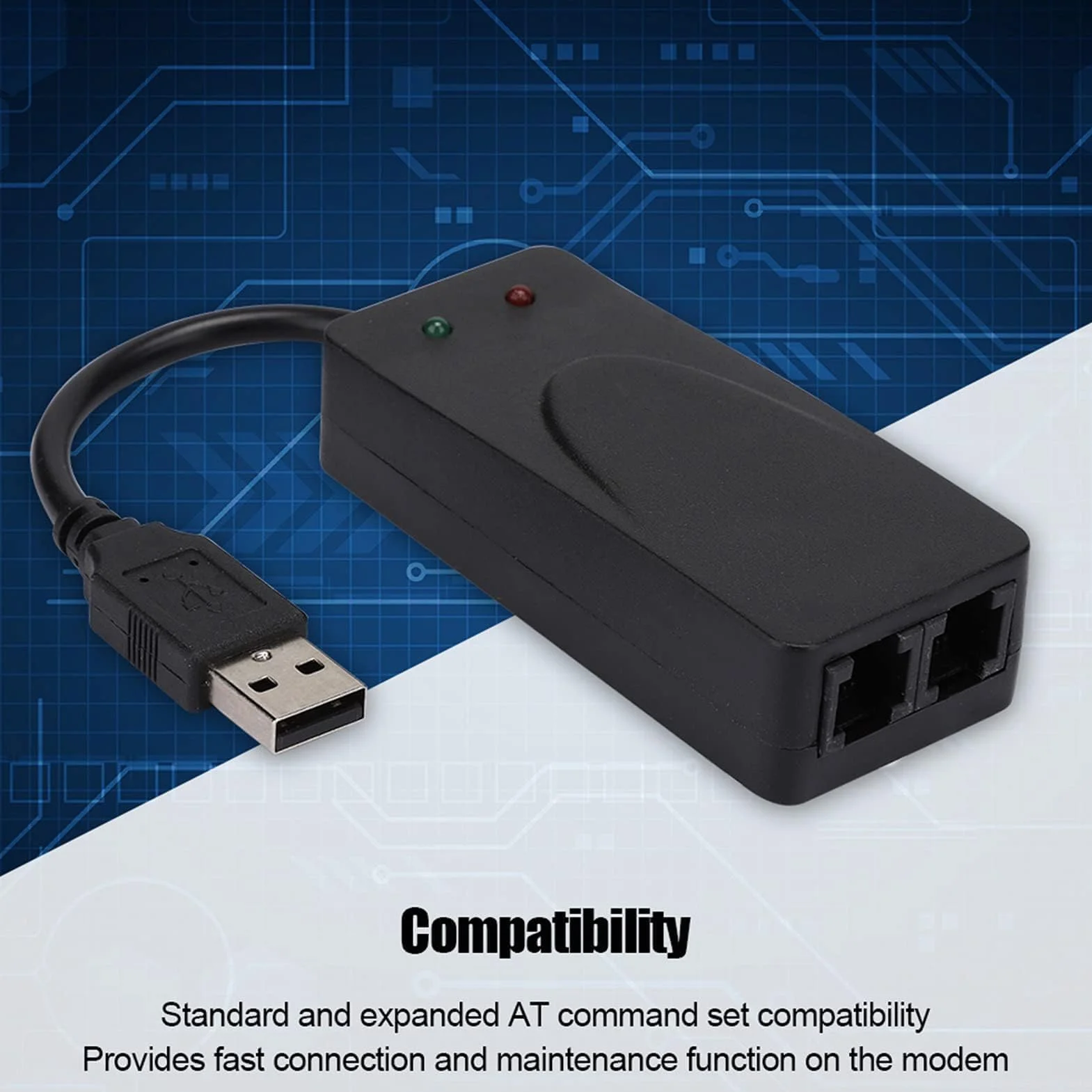 Modem Externe USB 56k Deux Ports Compatible Win 7/8/10/XP