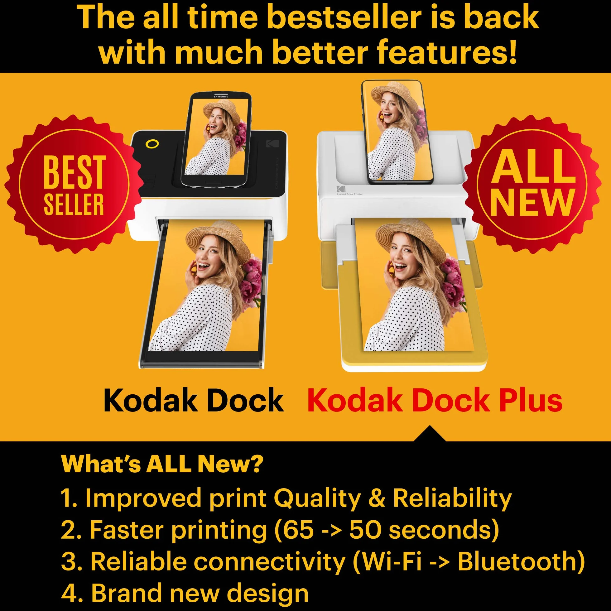 Kodak Dock Plus 4Pass Imprimante Photo 10x15cm + 10 Papier