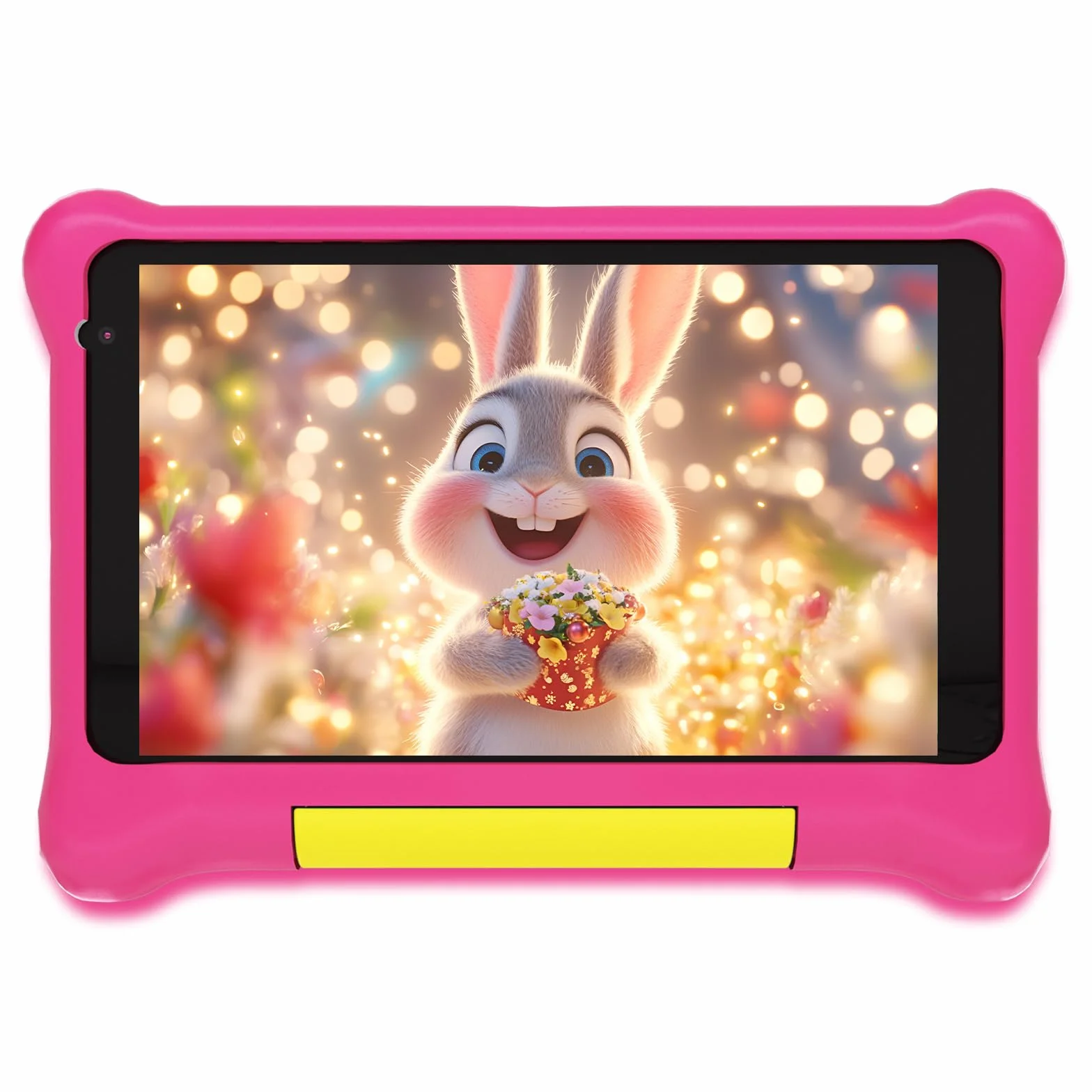 Tablette Enfants 7 Pouces Android 5GB RAM 32GB ROM Contrôle Parental IPS HD Bluetooth WiFi Quad Core Double Caméra avec Étui (Rose)