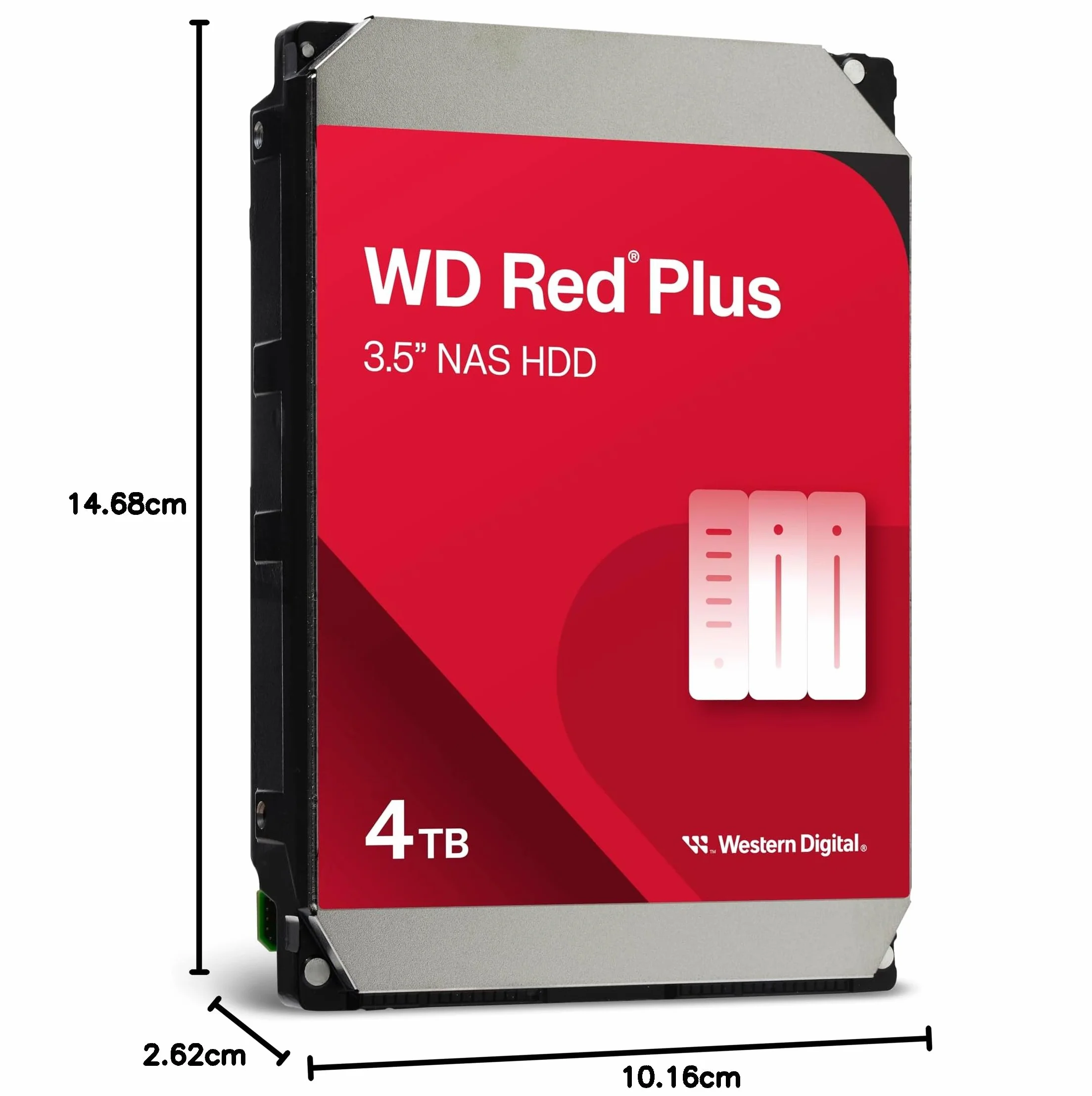 WD Red Plus 4 To NAS Disque Dur Interne 3,5" 5400 RPM SATA 6 Gb/s CMR 256 Mo