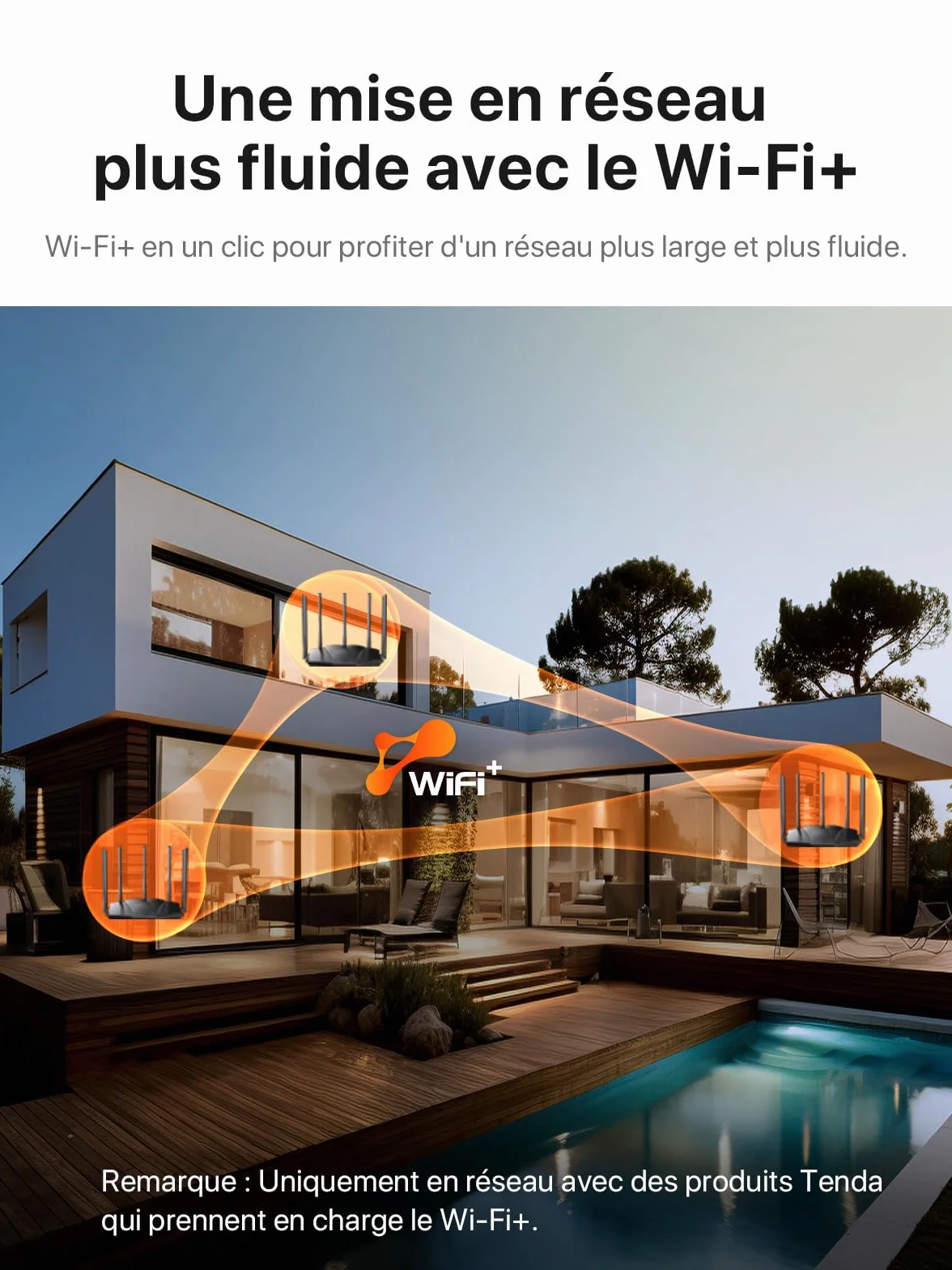 Tenda RX12 Pro Routeur WiFi 6 AX3000 Dual Band Gigabit 2404Mbps 5GHz 574Mbps 2.4GHz 4 Ports Gigabit 160MHz WiFi Mesh OFDMA VPN WPA3 IPV6 TWT