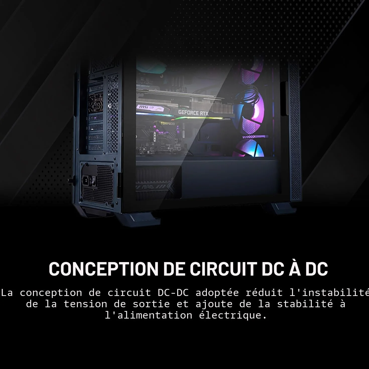 MSI MAG A650BN Bloc d'alimentation 650W 80 Plus Bronze PSU ATX Rail Unique 12V DC-DC Ventilateur 120mm