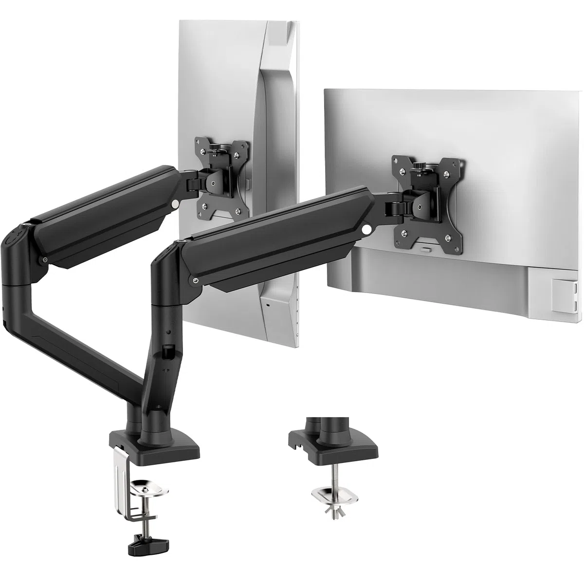 GRIFEMA GB2003-2 Bras Ecran PC VESA 75x75-100x100 mm, Rotation 360°, Réglable en Hauteur, 9 kg, Noir