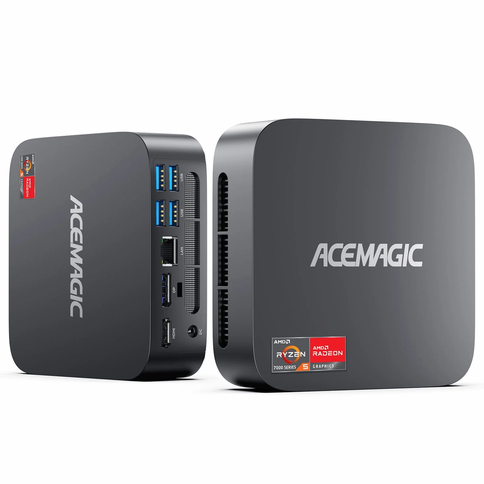 ACEMAGIC Mini PC AMD Ryzen 5 7430U 16Go LPDDR4 512Go SSD Ordinateur Bureau WiFi 6 Type-C W-11 Pro 4K UHD VESA