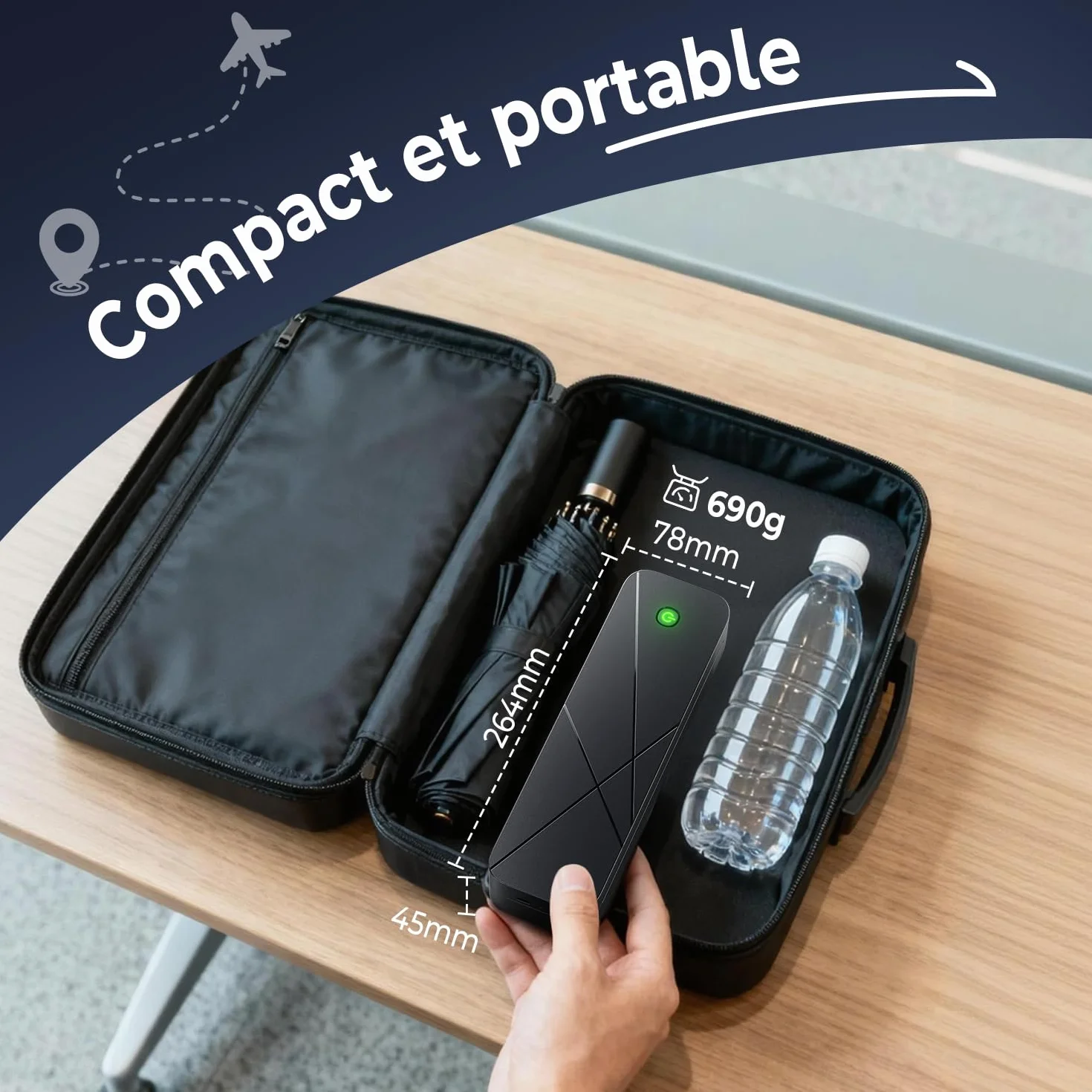 Imprimante Thermique Portable A4 Bluetooth 300 DPI Sans Encre 2600 mAh Compatible Papier A5/B5