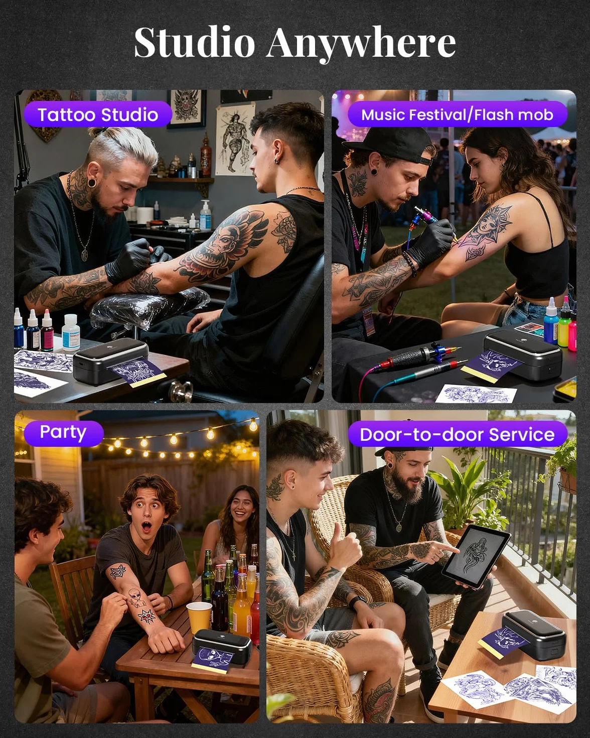 Phomemo TP31 Thermocopieur Tatouage Imprimante Stencil Portable Transfert Machine Copieur avec 30 Feuilles Papier Transfert Compatible iOS Android