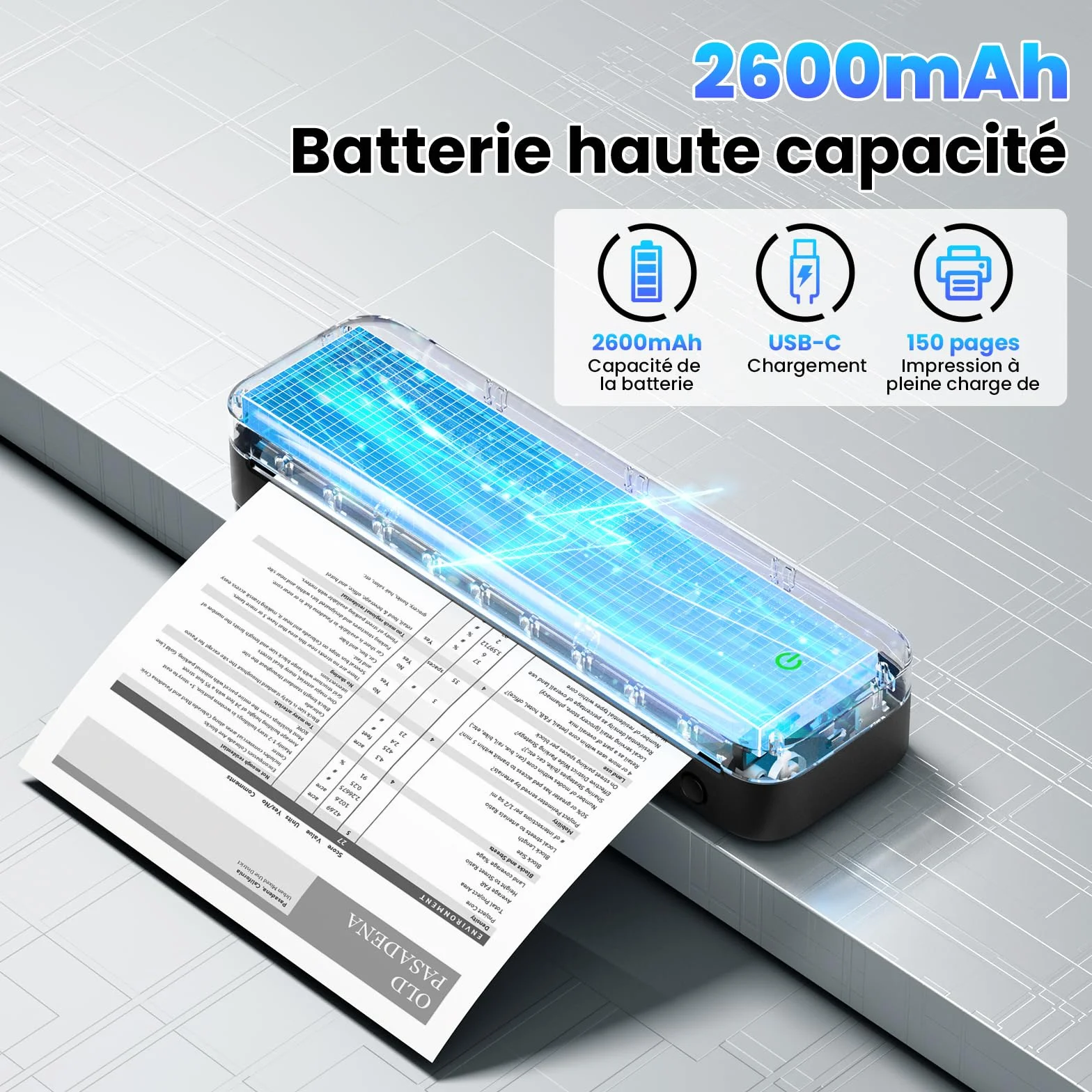 Phomemo M832 Imprimante Thermique A4 sans Encre, Compatible avec Phones & Laptop, avec Mallette de Transport et 4 Rouleaux
