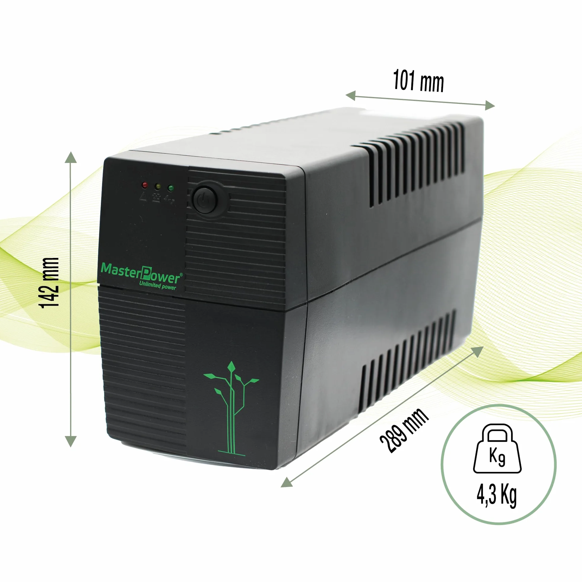 Master Power UPS 650 VA 360W 2 fiches Schuko