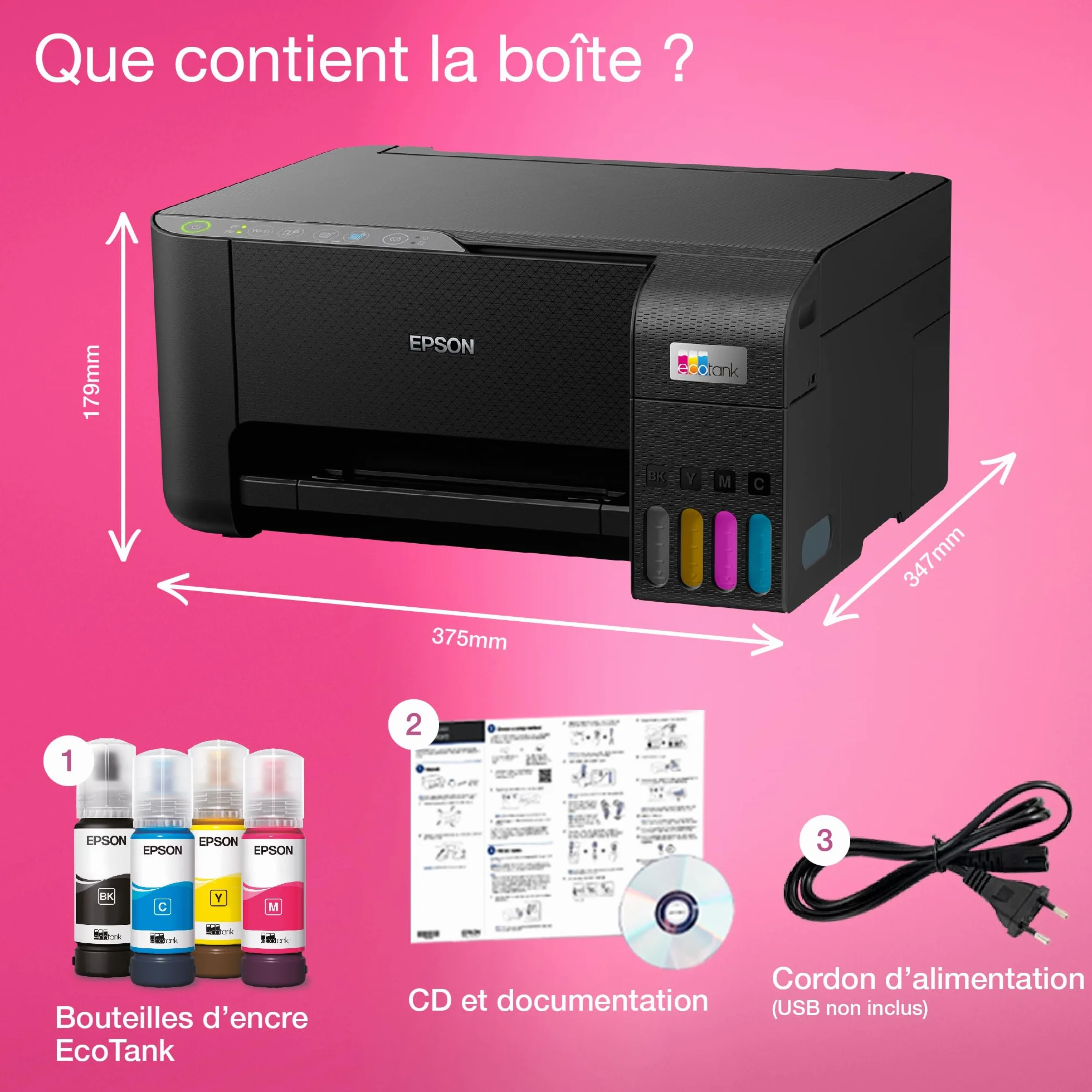 Epson ECOTANK ET2810 Imprimante Multifonction réservoir d'encre
