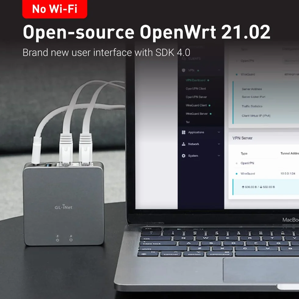GL.iNet MT2500A Brume 2 Mini passerelle VPN WAN 2.5G Aluminium