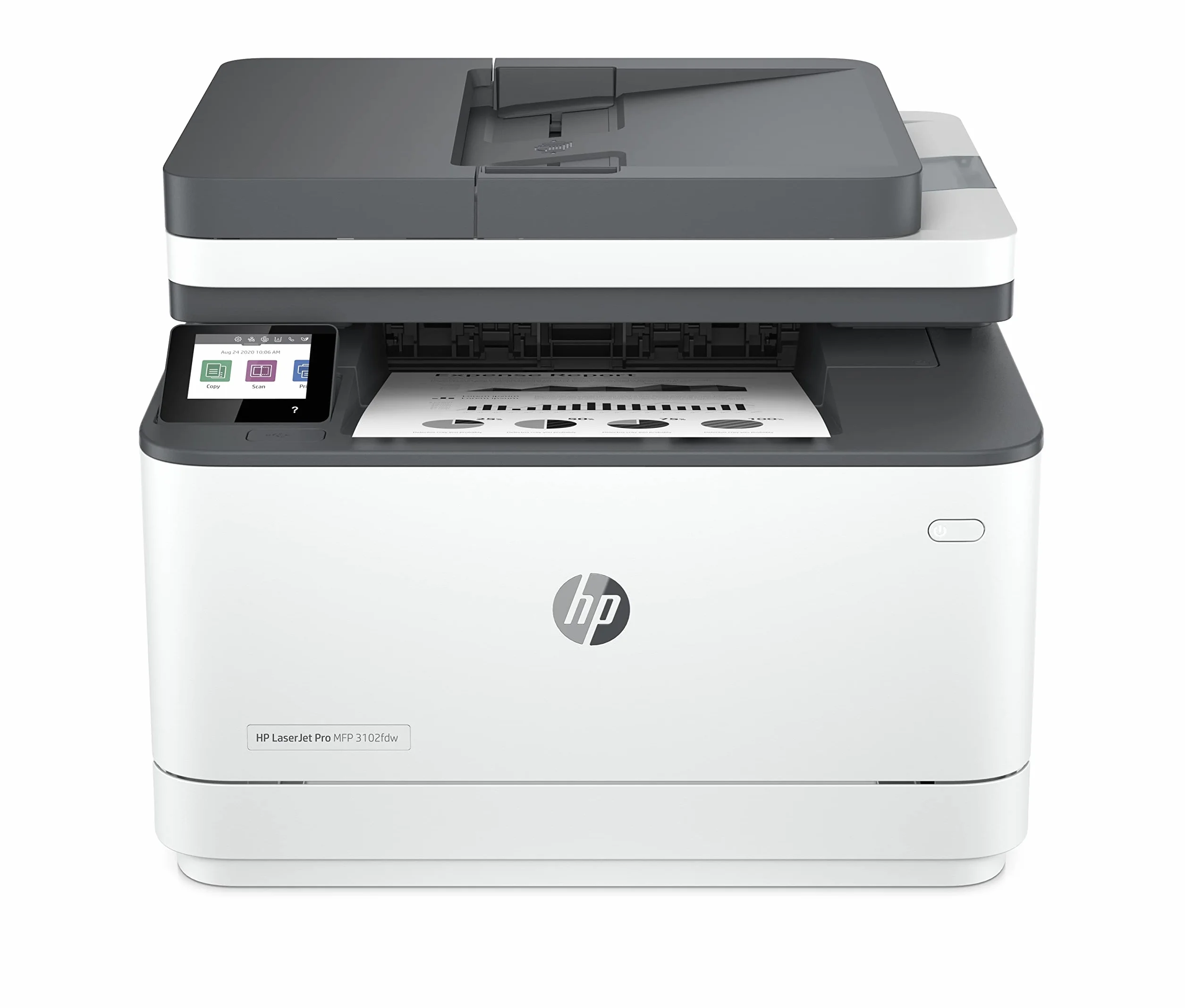 HP LaserJet Pro 3102fdw Imprimante Multifonction A4 Recto Verso Automatique N/B 33 ppm Wi-Fi Ethernet Fax ADF Blanche