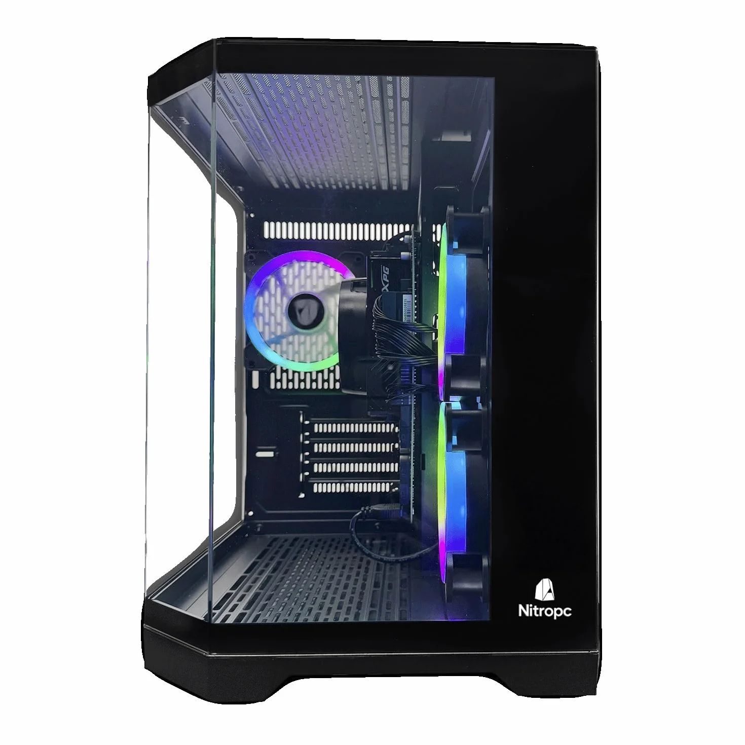 NitroPC Pack Avancé PC Gaming Complet AMD Ryzen 5 3400G 4,2GHz RX Vega 11 RAM 16Go SSD 480Go Windows 11 Pro WiFi Moniteur 24" Clavier Souris Casque Ordinateur Bureau Noir