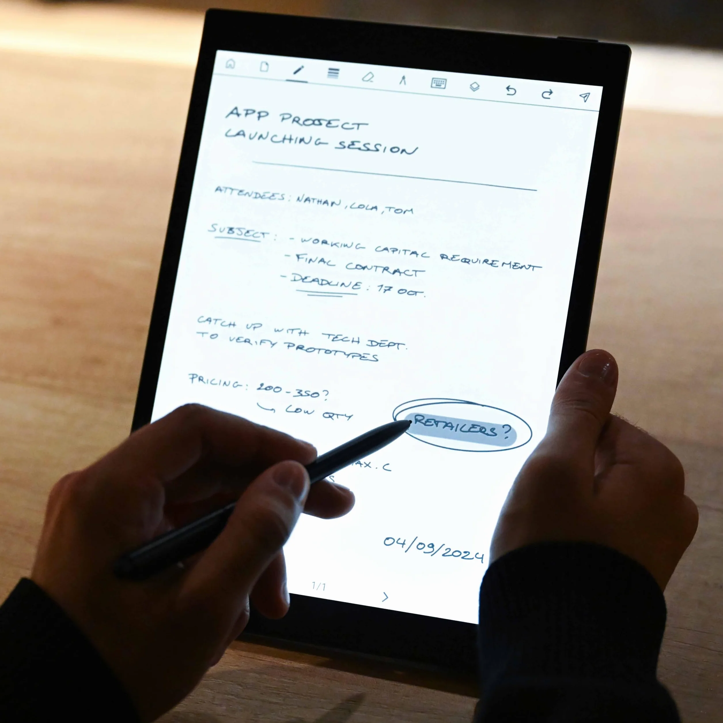 Bloc Notes Numérique Étanche Rétro-éclairage Tablette Papier Eink Digital Notebook