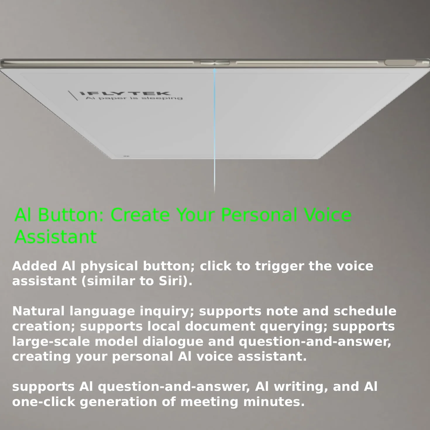 iFLYTEK AINOTE 2 Smart E-Ink Tablet 10,7" Transcription IA Traduction Résumé Réunions Latence < 20 ms Batterie 7 jours