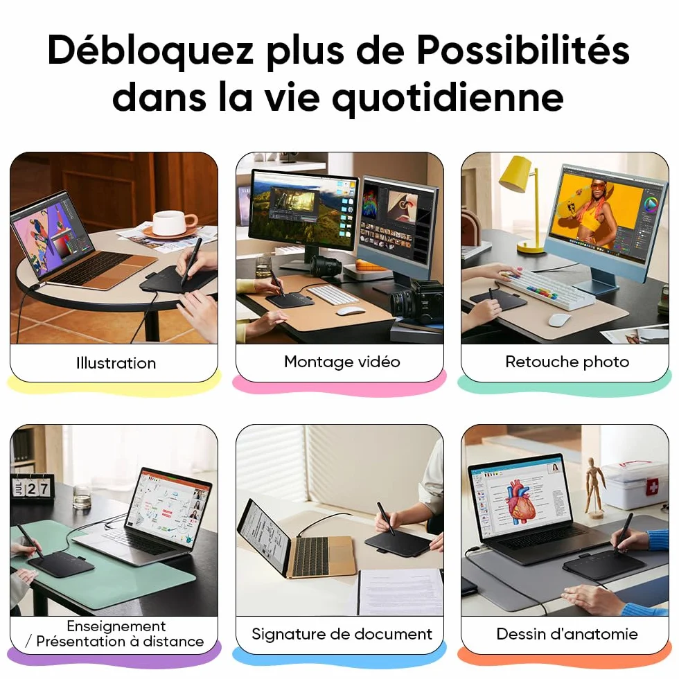 XPPen Deco 640 Tablette Graphique sans Écran, Stylet X3 Pro 16K Niveaux de Pression, Compatible Windows/Mac/Android