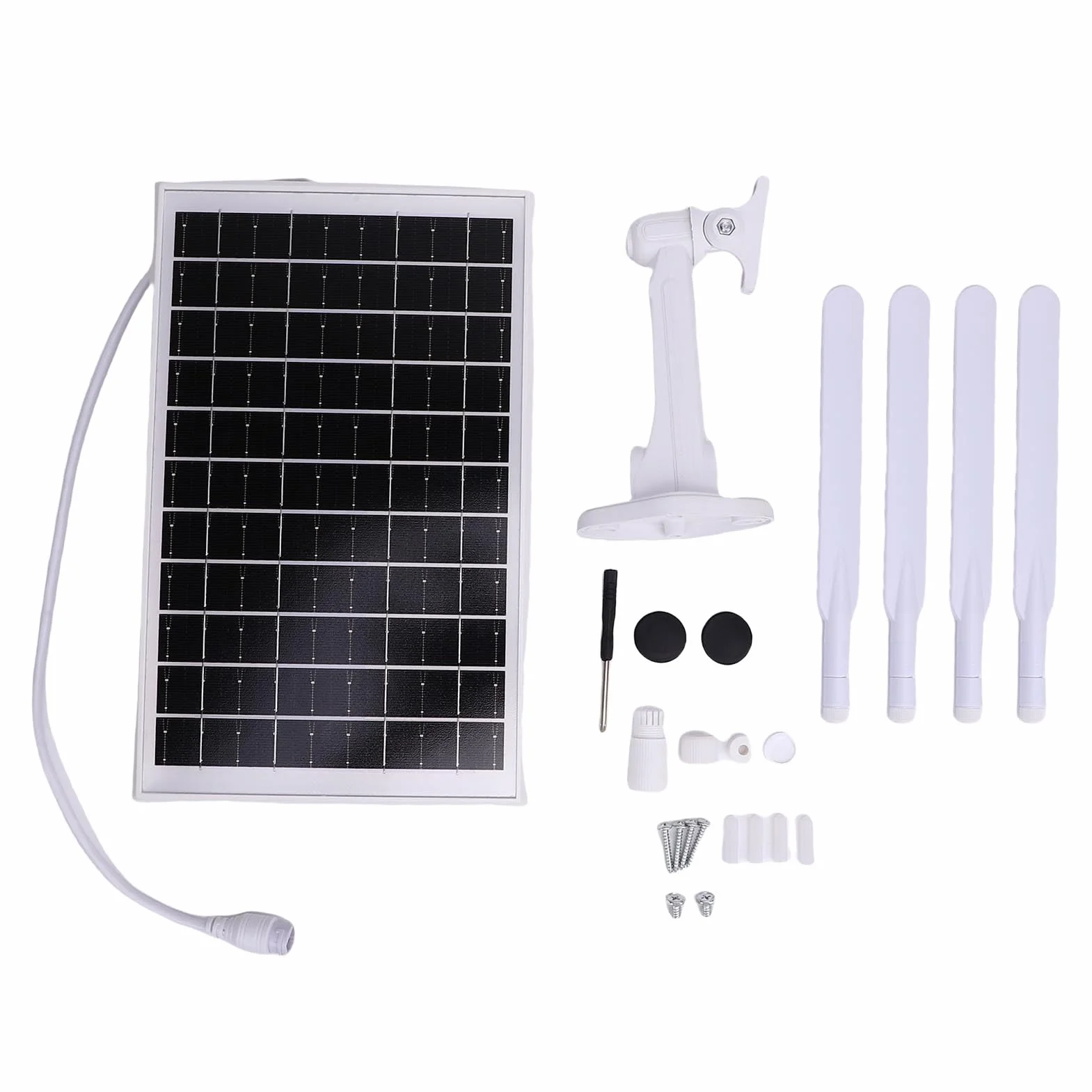 ASHATA Routeur 4G Solaire WiFi 6 Extender 300 Mbps 18000mAh 8 Antennes Noires