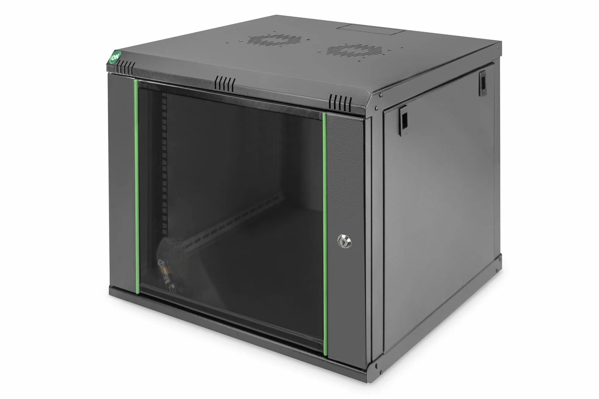 DIGITUS Armoire réseau Rack 19 Pouces 9UH Montage Mural 60kg Noir
