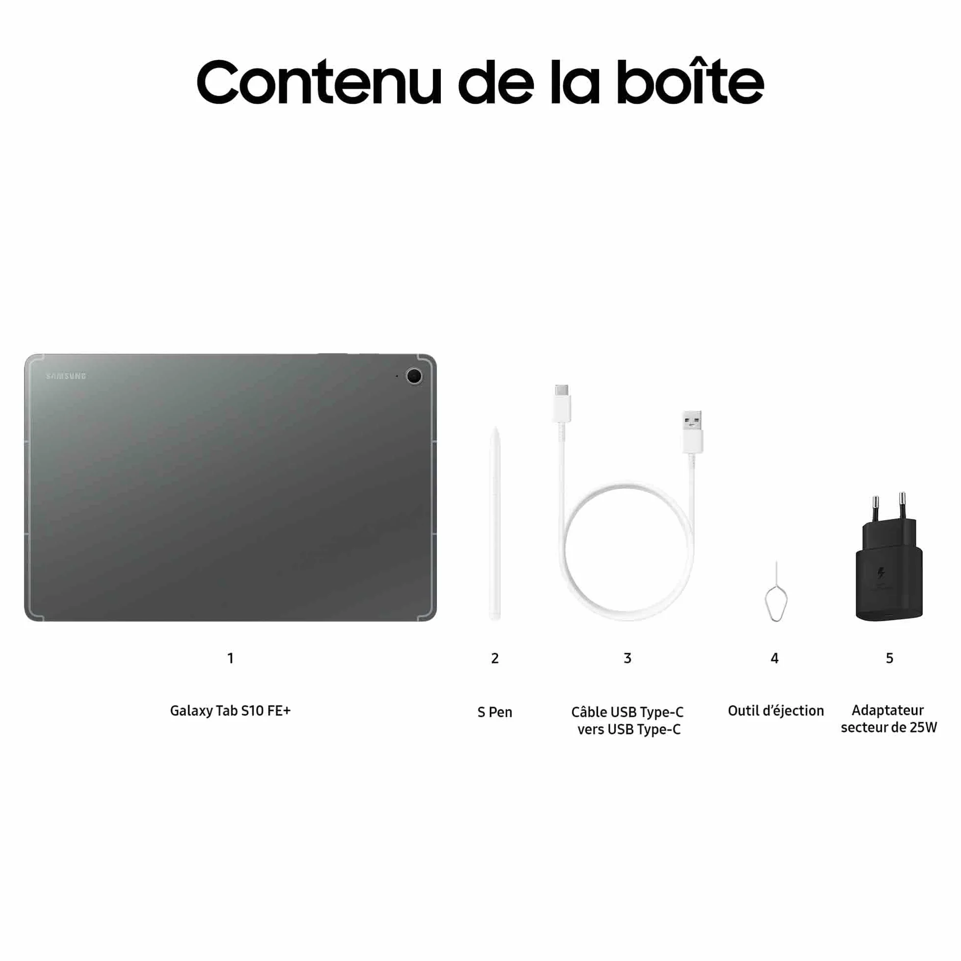 Samsung Galaxy Tab S10 FE+ Tablette Android 13.1" 128 Go S Pen IP68 Gris Anthracite