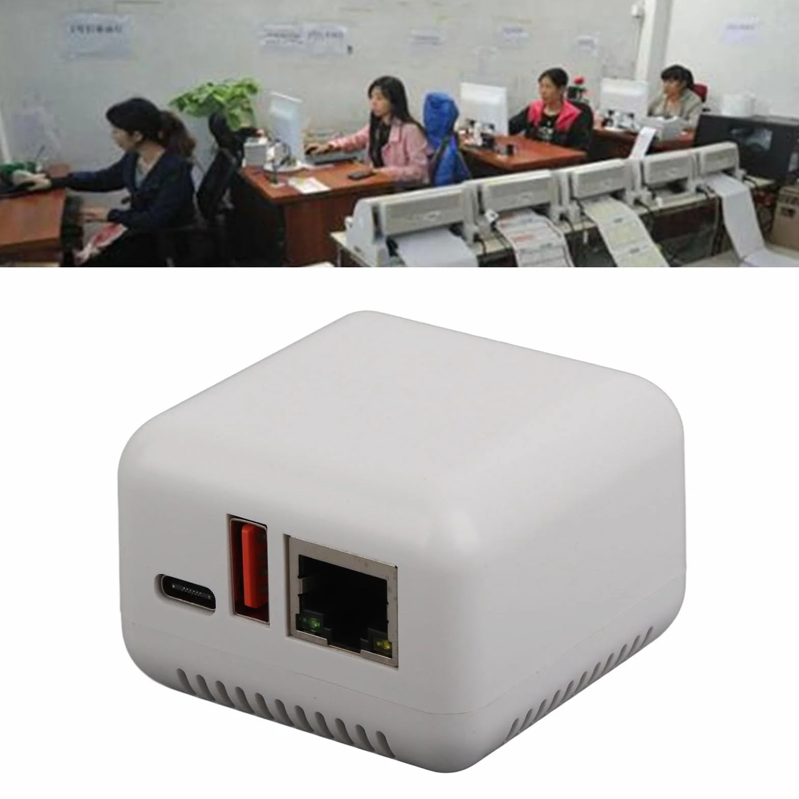 Dpofirs Serveur d'impression Réseau USB 2.0 LAN Adaptateur pour Imprimantes USB iOS Windows XP Android Type C