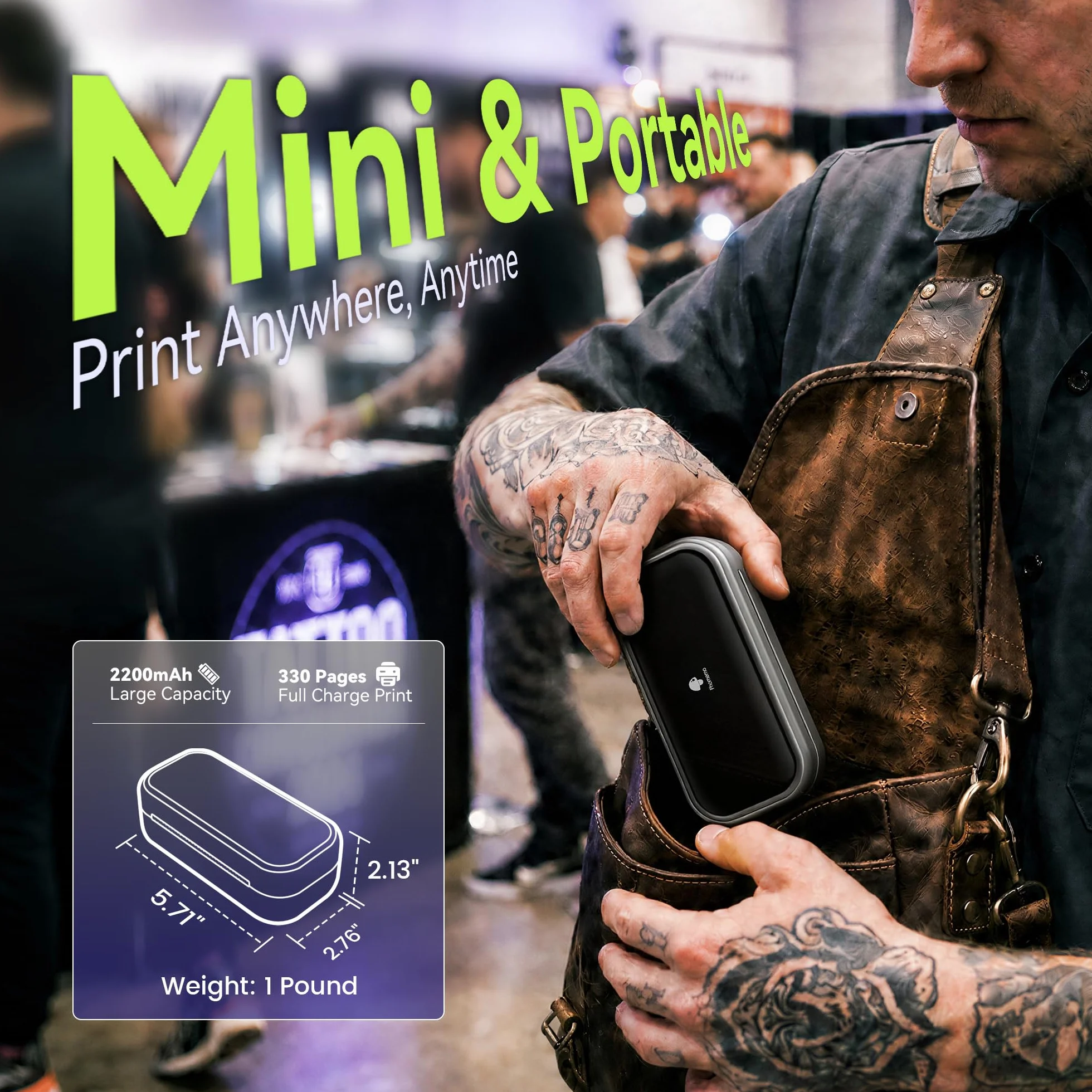Phomemo TP31 Imprimante Tatouage avec 120 Feuilles Papier Transfert Compatible iOS Android