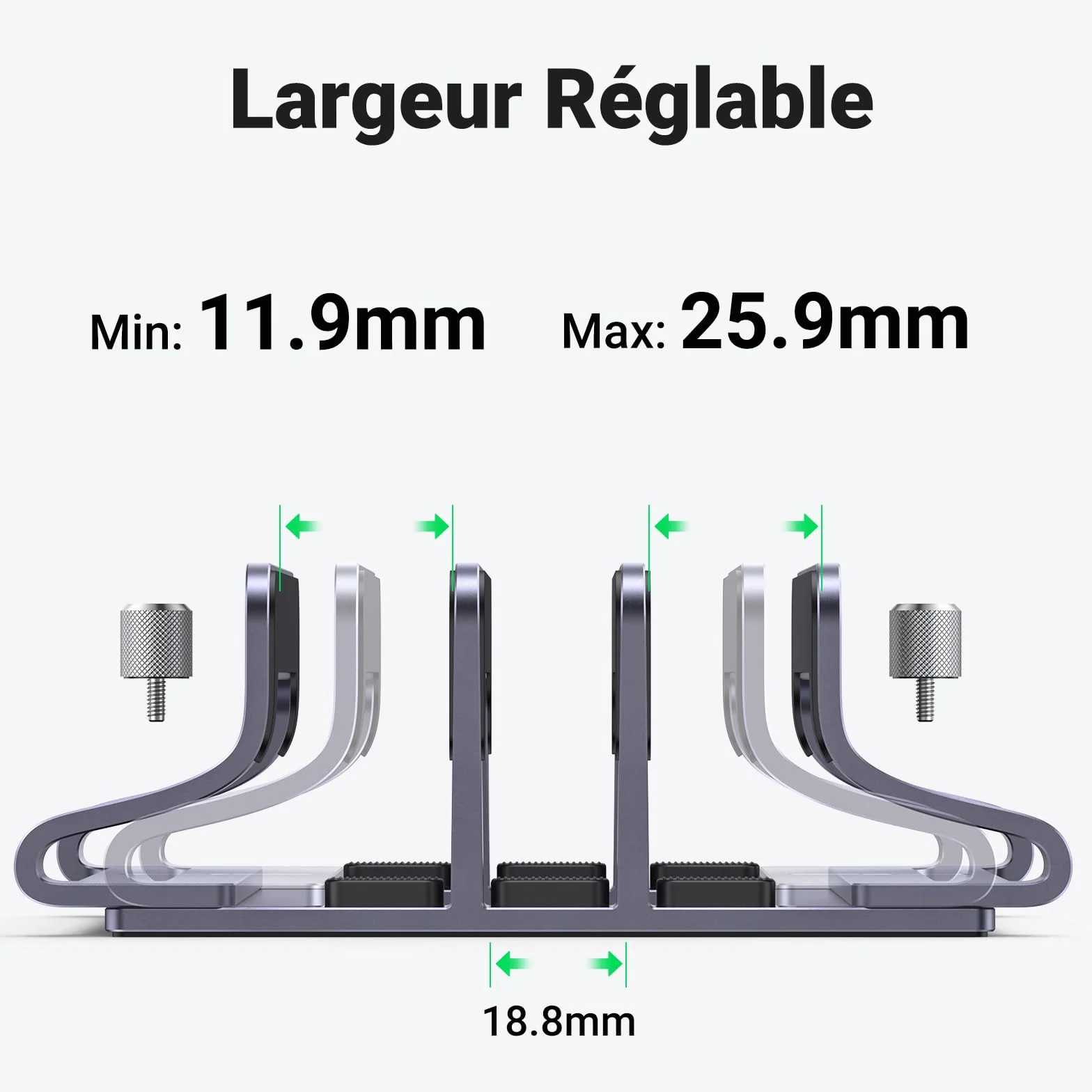 UGREEN 3 en 1 Support Ordinateur Portable Vertical Laptop Stand Triple Fente Porte Bureau Réglable Compatible MacBook Pro Air