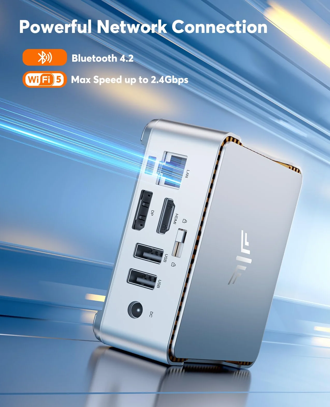 NiPoGi Essenx E2 Mini PC Intel Alder Lake-N97 16 Go DDR4 1024 Go SSD M.2 Double WiFi LAN 1000 Mbps HDMI 2.0 DP 4K