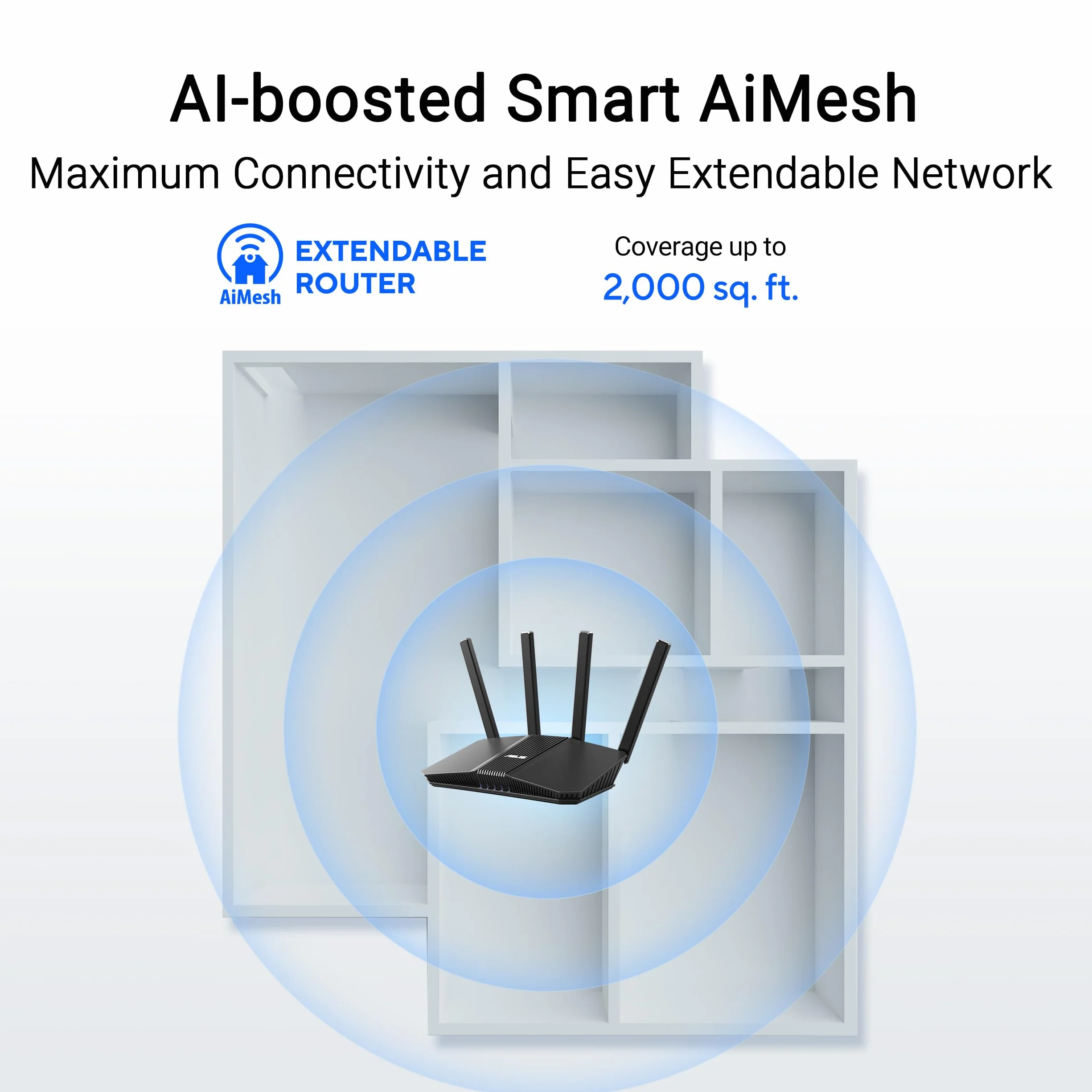 ASUS RT-BE58U V2 Routeur Wi-Fi 7 Double Bande 4K-QAM MLO Port WAN/LAN 2.5G Quatre Ports 1G Sécurité Réseau Niveau Commercial Contrôle Parental IoT VPN