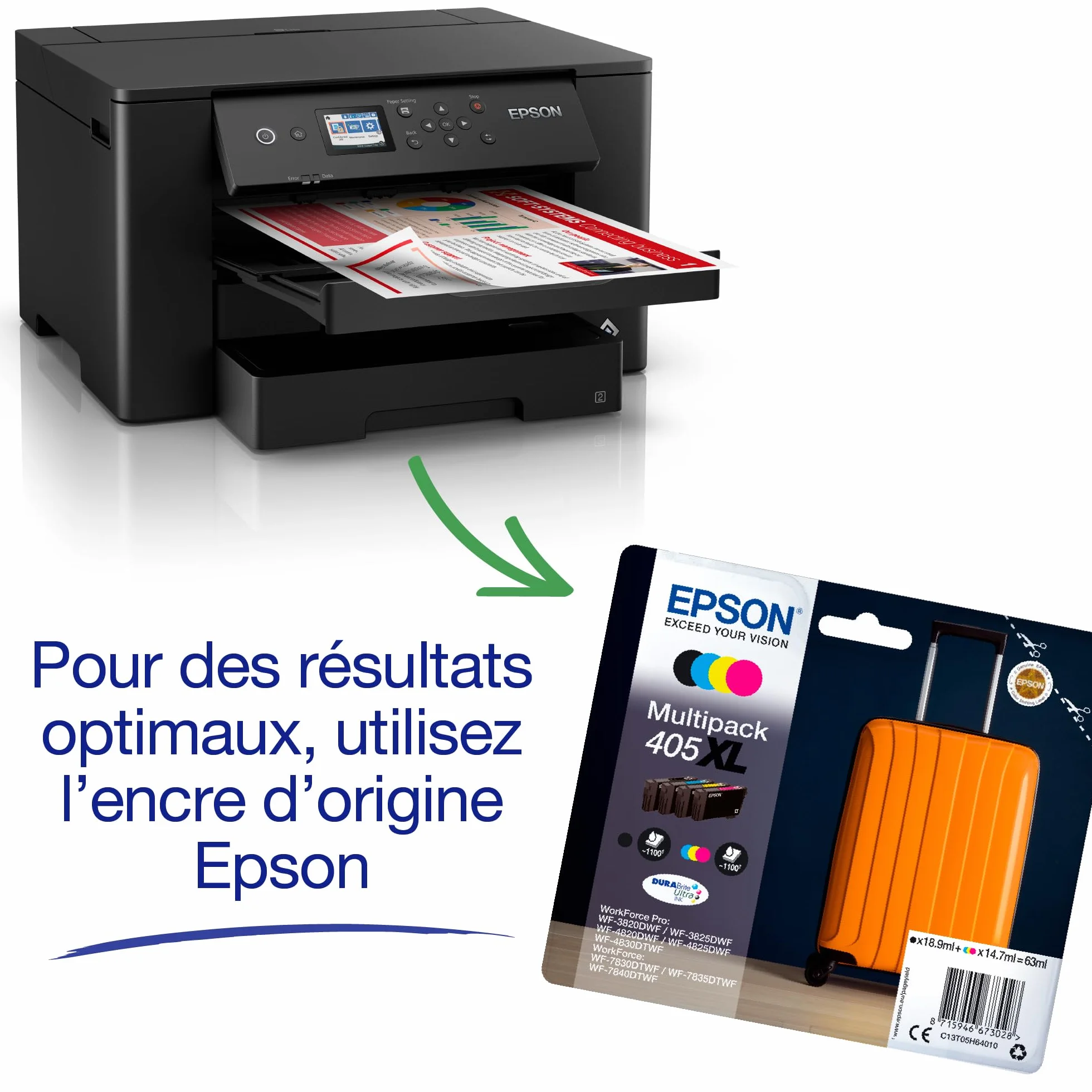 Epson WorkForce WF-7310DTW Imprimante recto verso A3+ Jet d'encre couleur Wifi Direct Ethernet