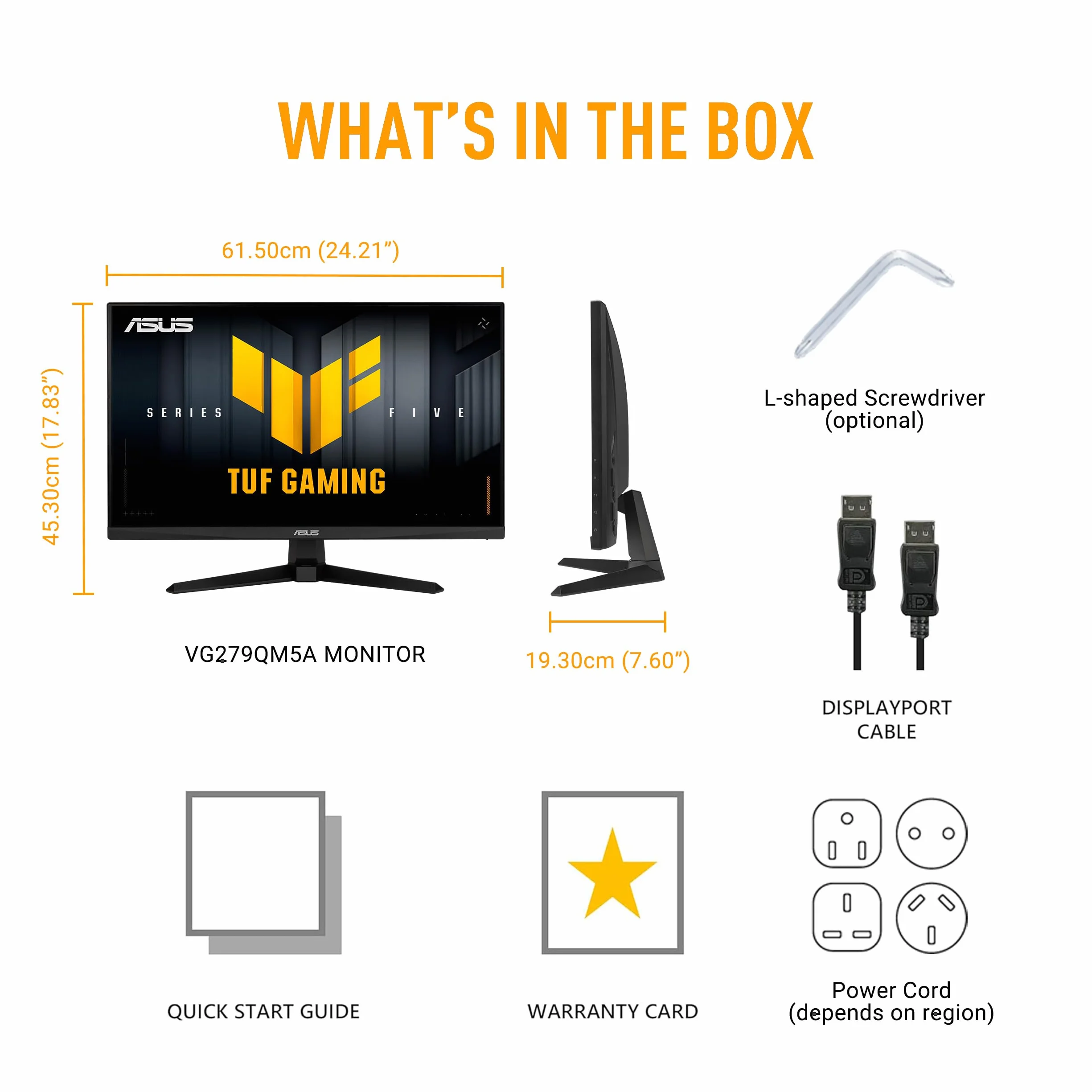 ASUS TUF Gaming VG279QM5A Monitor 27" Full HD Fast-IPS 240Hz 0,3ms G-Sync FreeSync Premium ELMB Sync 99% sRGB