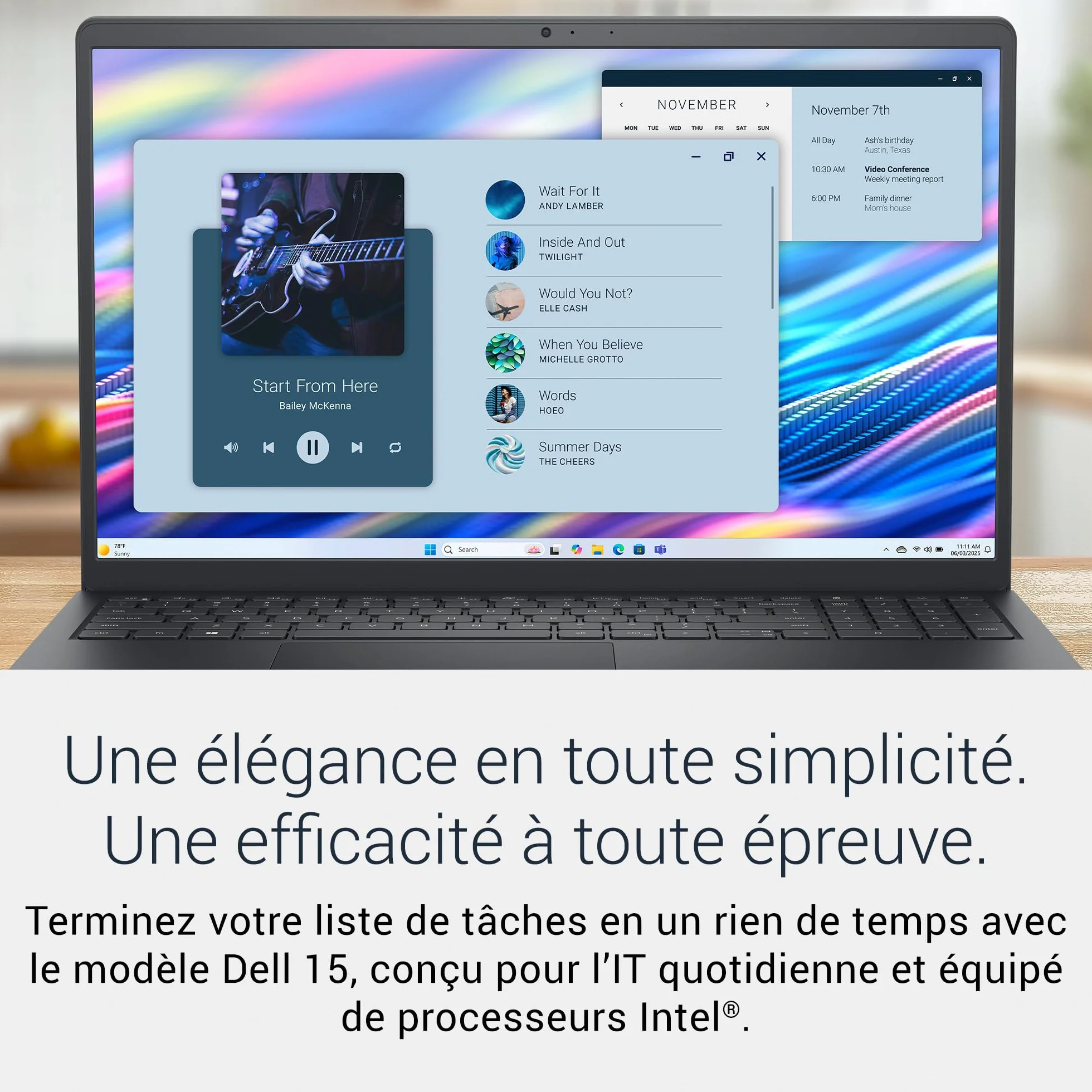 Dell Ordinateur Portable 15 15,6" FHD 120Hz Intel Core i7-1355U 16Go RAM 512Go SSD Windows 11 Home