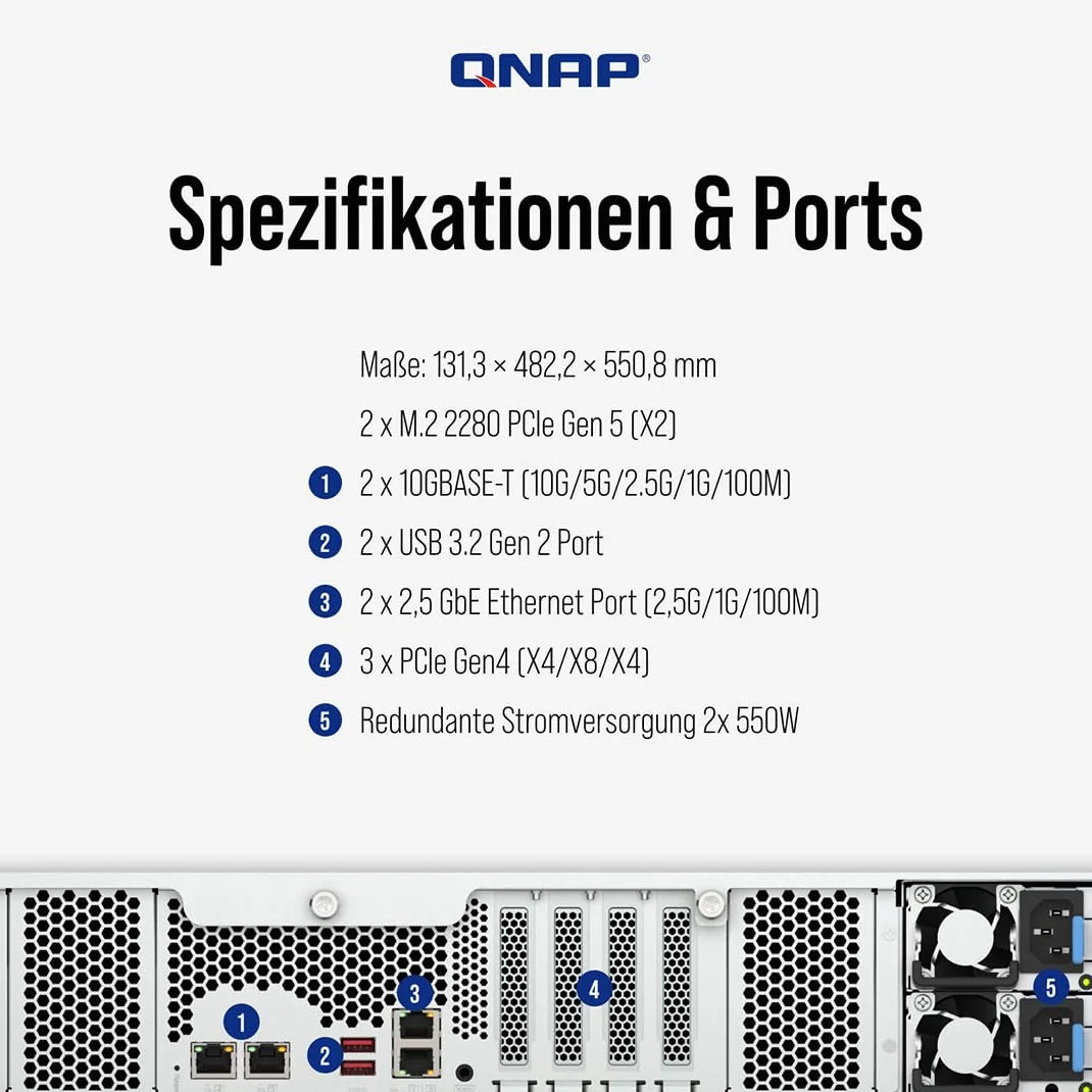 QNAP TS-H1277AXU-RP NAS Rack 2U Ethernet LAN Noir E-2136