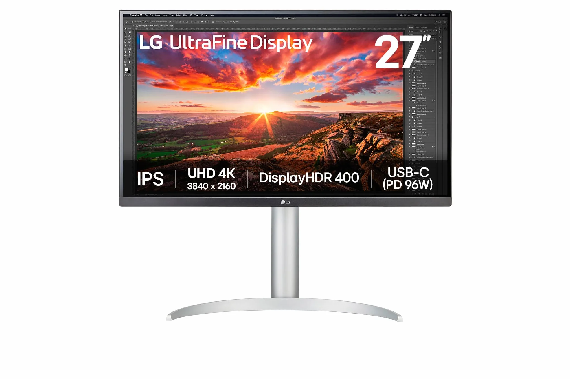 LG Ultrafine 27UP850K-W Ecran PC 4K 27" IPS UHD 3840x2160 5ms GtG 60Hz DisplayHDR 400 DCI-P3 95%