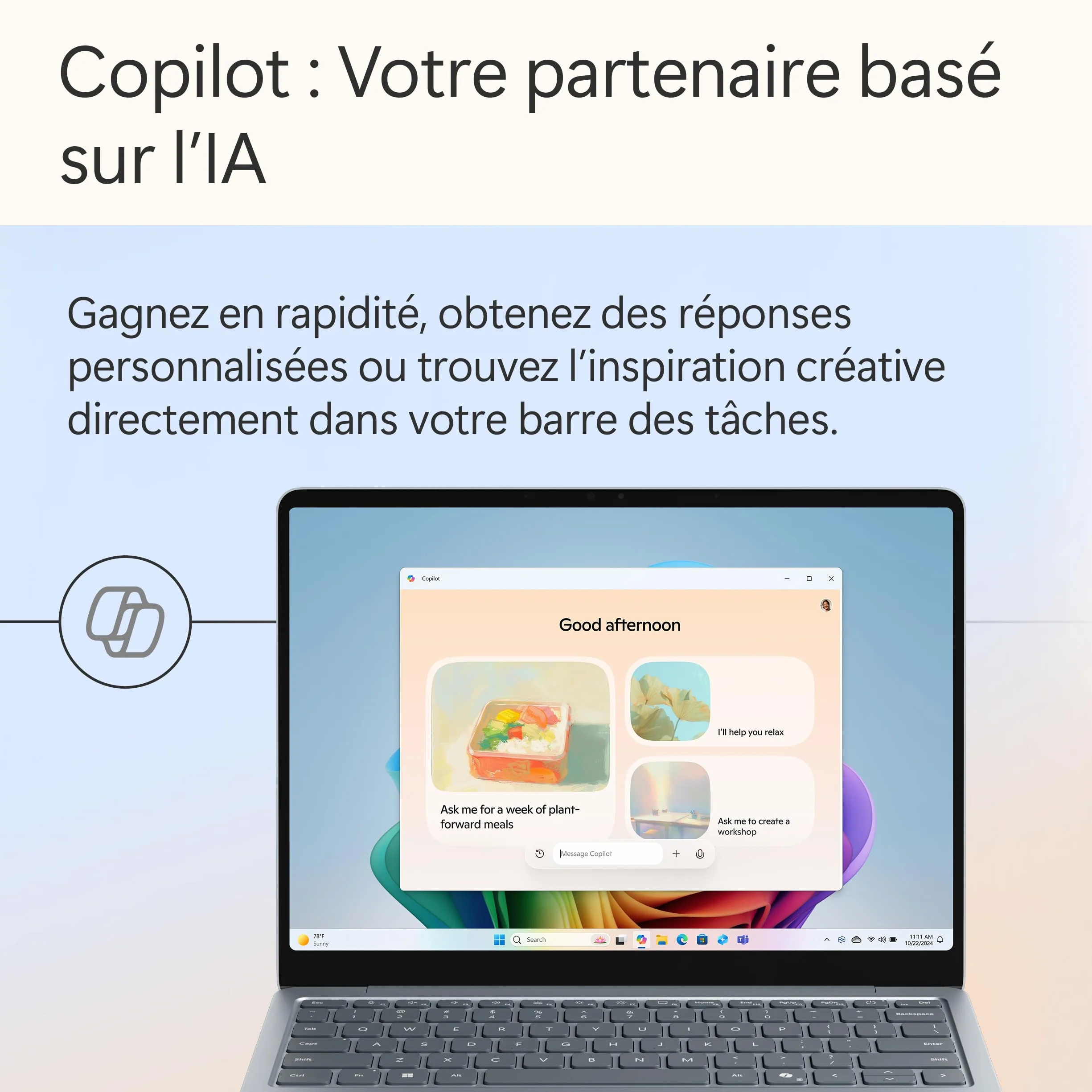 Microsoft Surface Laptop Copilot+ PC 13" Écran Tactile LCD Snapdragon X Plus 16Go RAM 512Go Stockage Océan