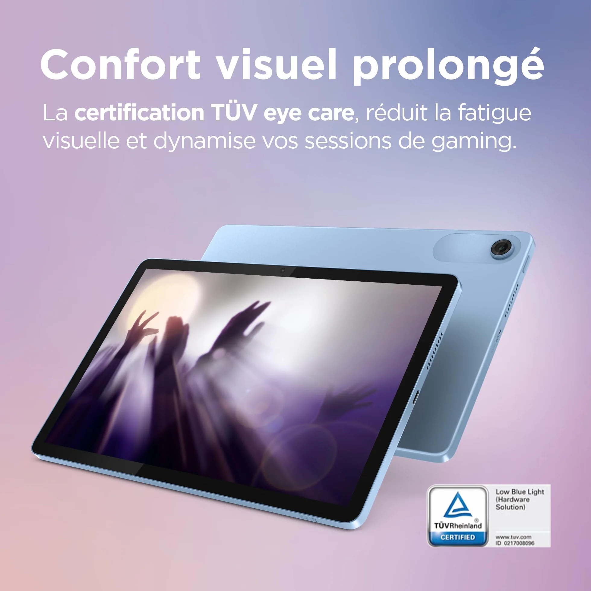 Lenovo Tab 10.1" WUXGA Tablette Tactile MediaTek Helio G85 8 Cœurs RAM 4Go 128Go Android 14 WiFi 5 Bluetooth Polar Blue